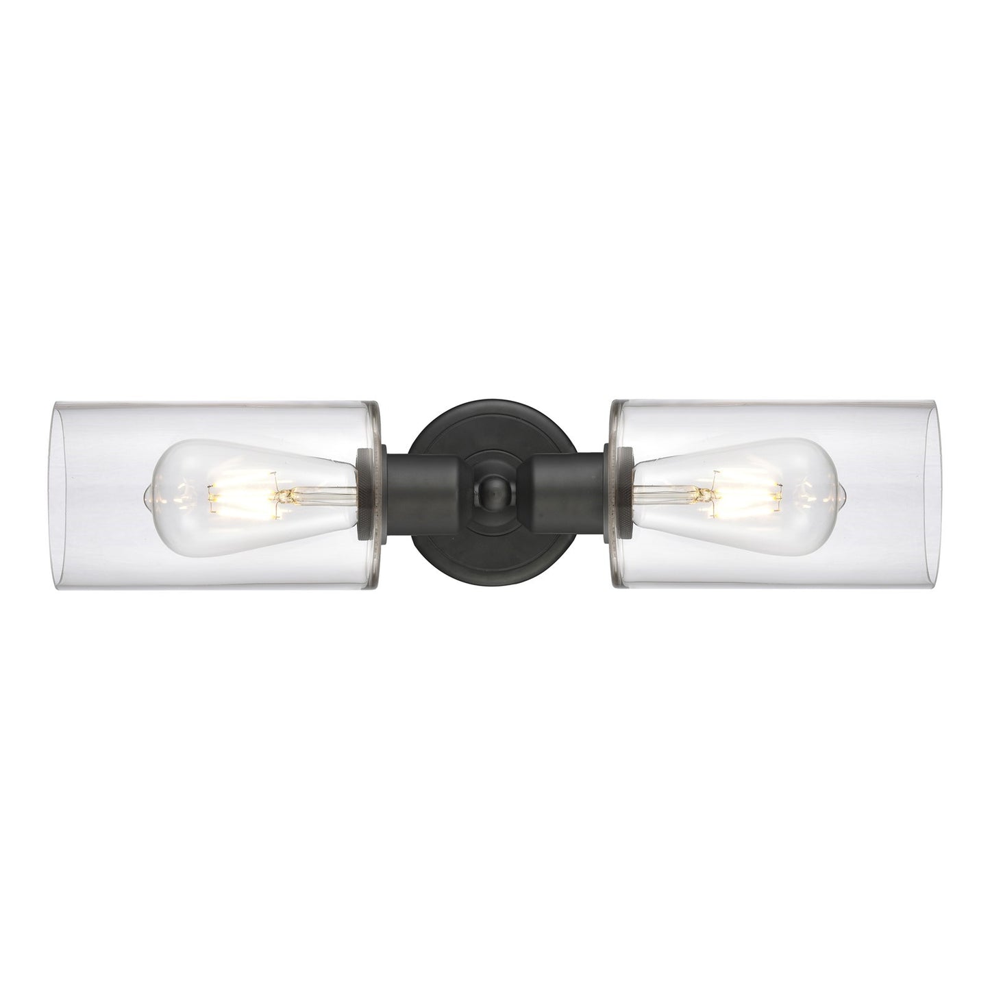 Innovations Clymer 17in 2-Light Linear Bath Vanity Light | Industrial Oil Rubbed Bronze Steel and Clear Glass | Bathroom Vanity | Model 900-2W-OB-G802