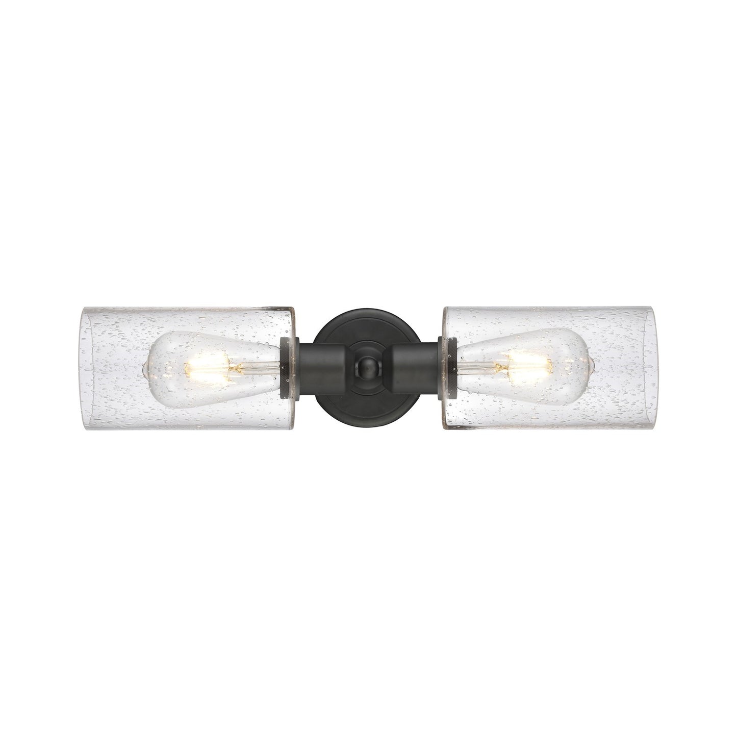 Innovations Clymer 17in 2-Light Linear Bath Vanity Light | Industrial Oil Rubbed Bronze and Seedy Glass | Bathroom Vanity & Powder | Model 900-2W-OB-G804