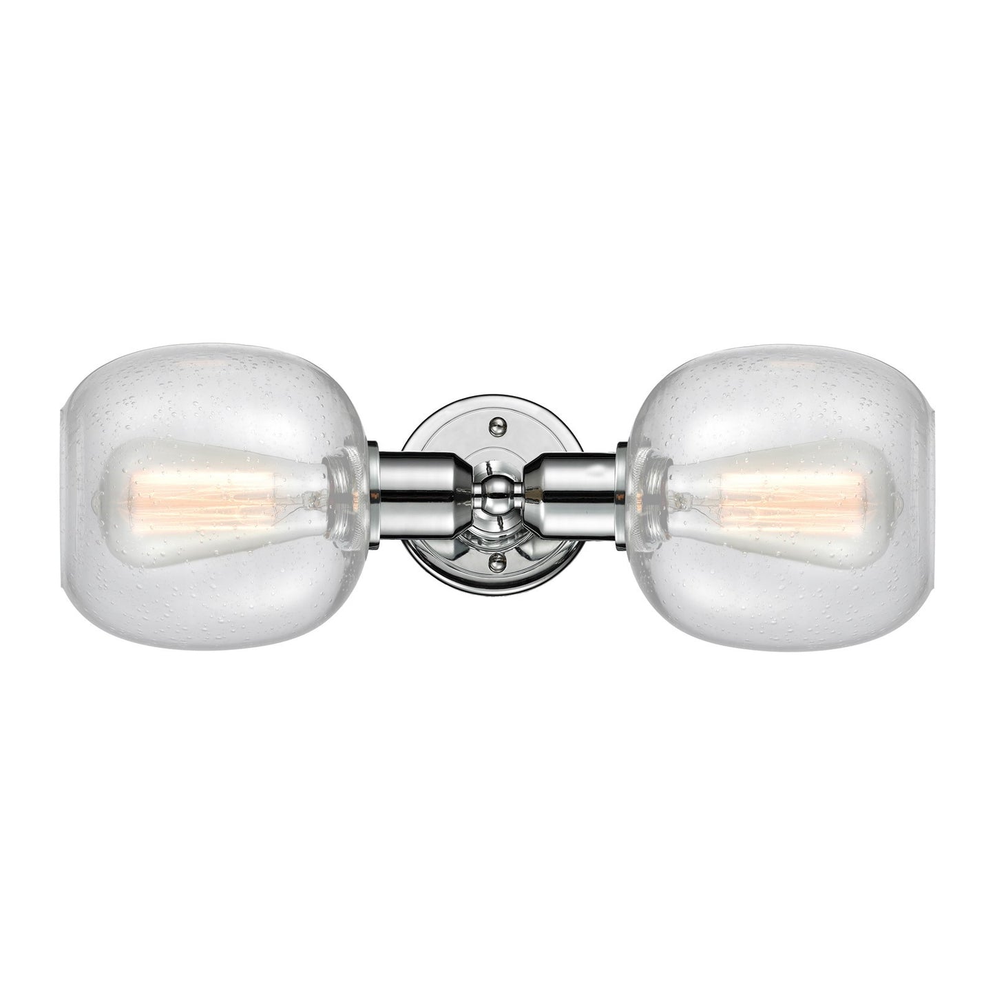Innovations Belfast 17in 2-Light Linear Bath Vanity Light | Industrial Polished Chrome and Seedy Glass | Bathroom Vanity | Model 900-2W-PC-G104