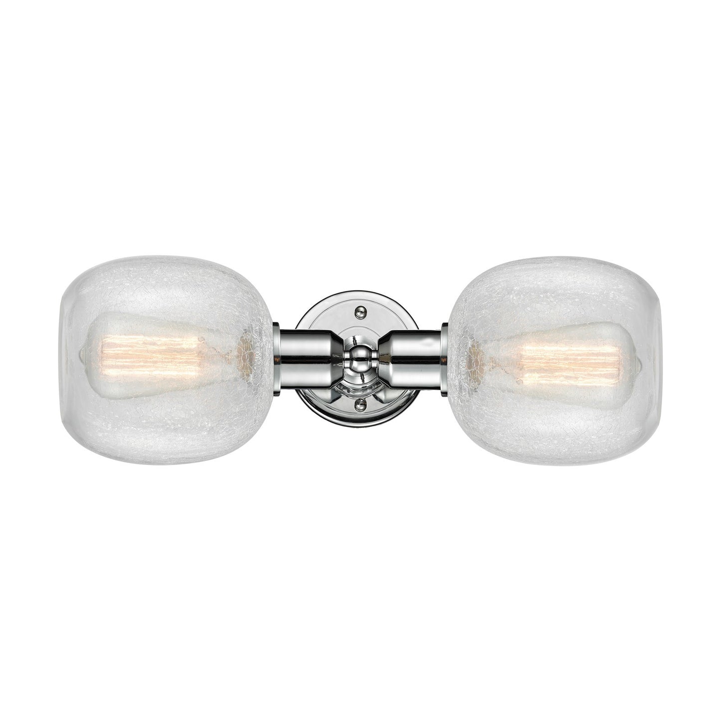 Innovations Belfast 17in 2-Light Linear Bath Vanity Light | Industrial Polished Chrome and Clear Crackle Glass | Bathroom Vanity | Model 900-2W-PC-G105
