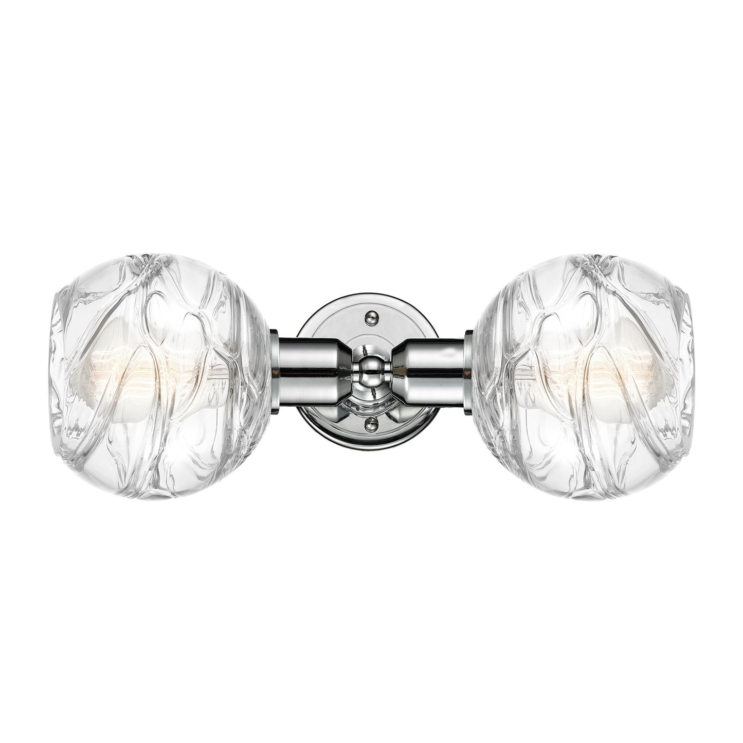 Innovations Athens Deco Swirl 15.5in 2-Light Linear Bath Vanity Light | Industrial Polished Chrome and Clear Deco Swirl Glass | Model 900-2W-PC-G1213-6CL