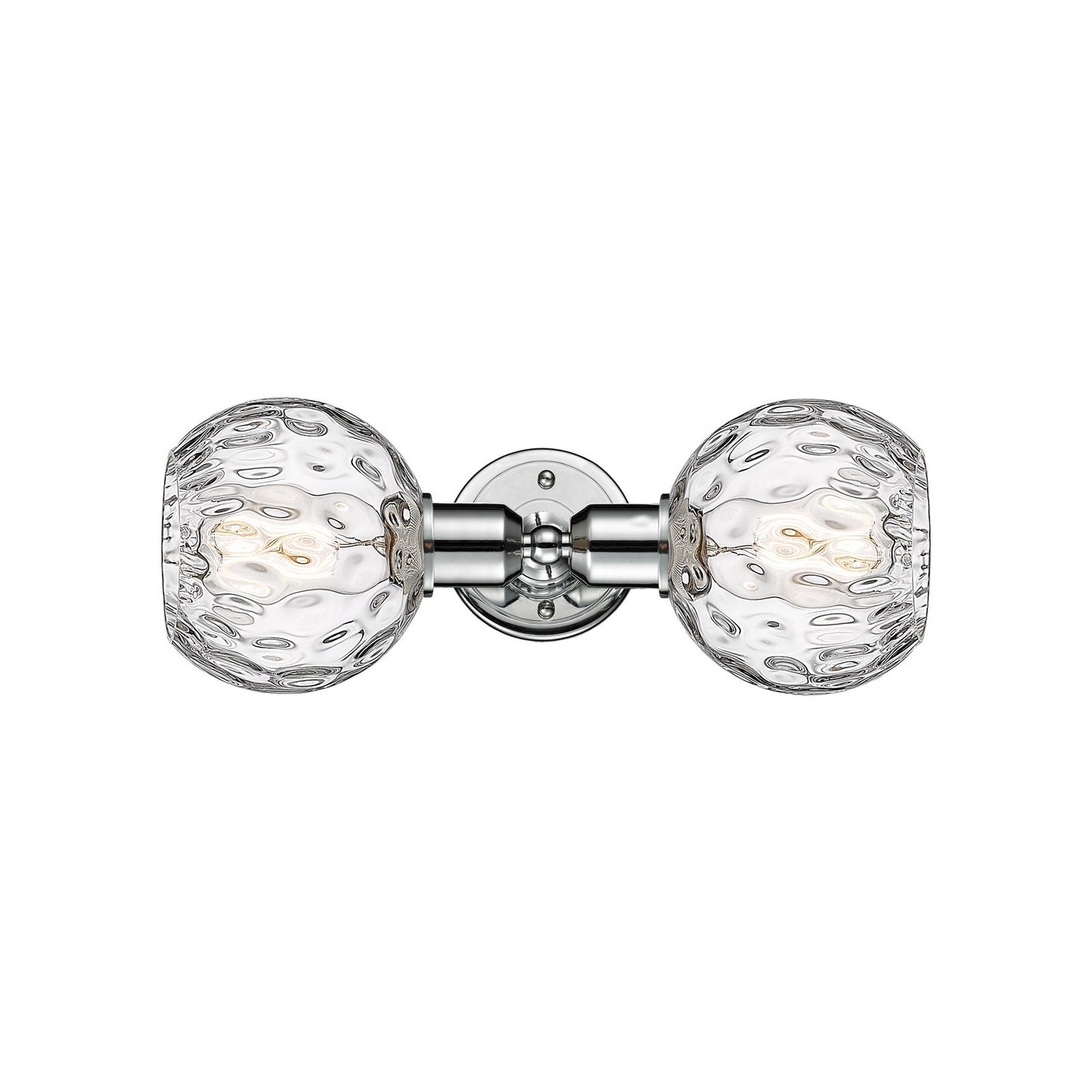 Innovations Athens Water Glass 15.25in 2-Light Linear Bath Vanity Light | Industrial Polished Chrome and Clear Water Glass | Model 900-2W-PC-G1215-6
