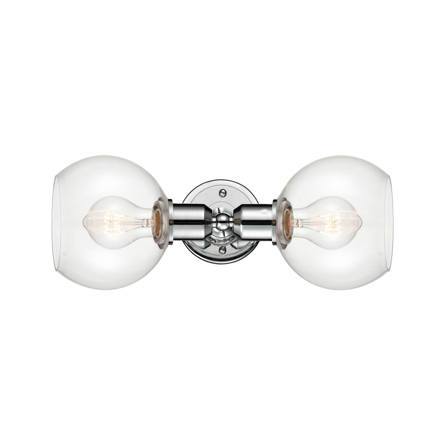 Innovations Athens 15in 2-Light Bath Vanity Light | Industrial Polished Chrome Steel and Clear Glass | Damp Rated Bathroom Vanity | Model 900-2W-PC-G122-6