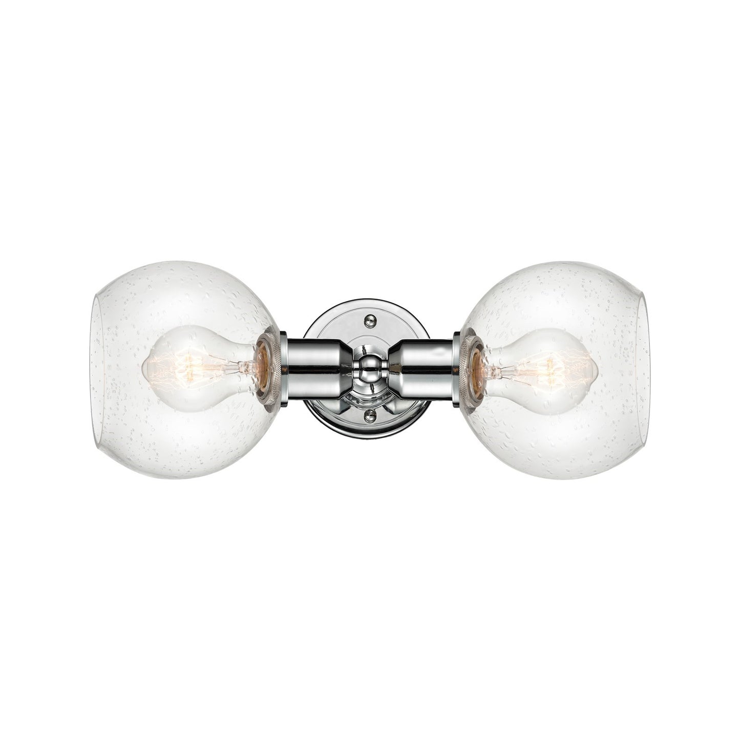 Innovations Athens 15in 2-Light Linear Bath Vanity Light | Industrial Polished Chrome and Seedy Glass | Bathroom Vanity | Model 900-2W-PC-G124-6