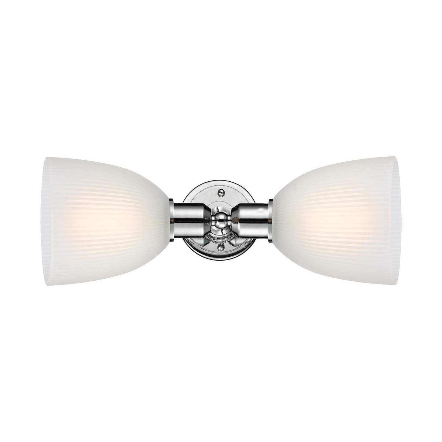 Innovations Castile 17in 2-Light Linear Bath Vanity | Industrial Polished Chrome and White Dome Glass Shades | Bathroom Vanity & | Model 900-2W-PC-G381