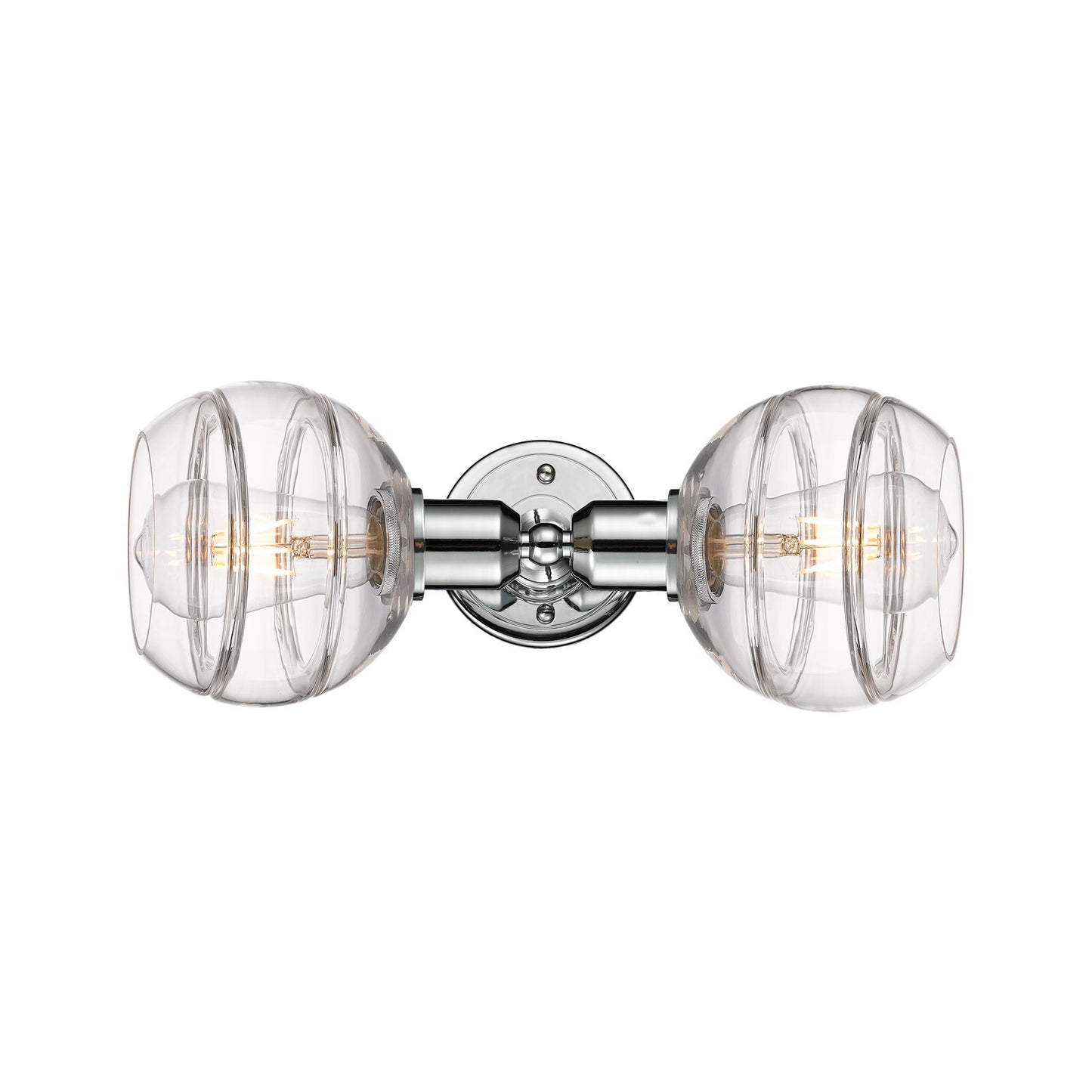 Innovations Rochester 15in 2-Light Vanity Light | Industrial Polished Chrome and Clear Glass | Bathroom Vanity | Model 900-2W-PC-G556-6CL