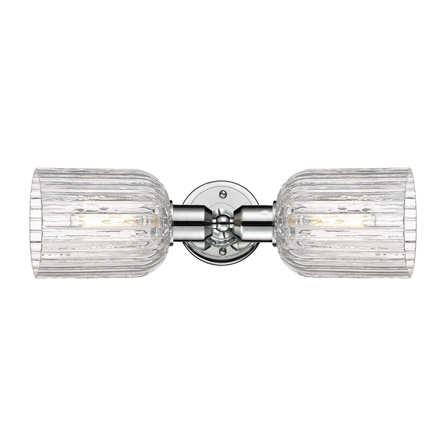Innovations Bridal Veil 17in 2-Light Linear Bath Vanity | Industrial Polished Chrome and Clear Ribbed Glass | Bathroom Vanity | Model 900-2W-PC-G559-5CL