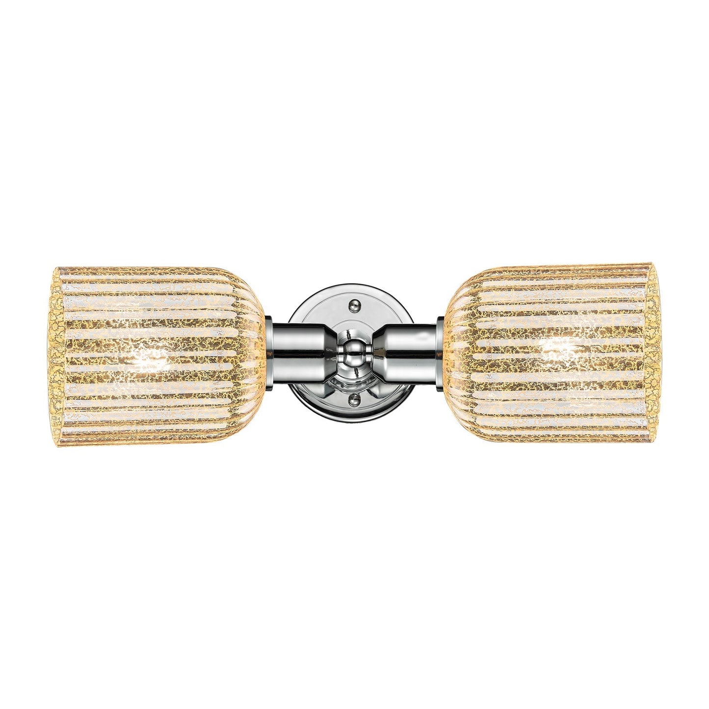 Innovations Bridal Veil 17in 2-Light Linear Bath Vanity Light | Industrial Polished Chrome and Mercury Ribbed Glass | Bathroom | Model 900-2W-PC-G559-5ME