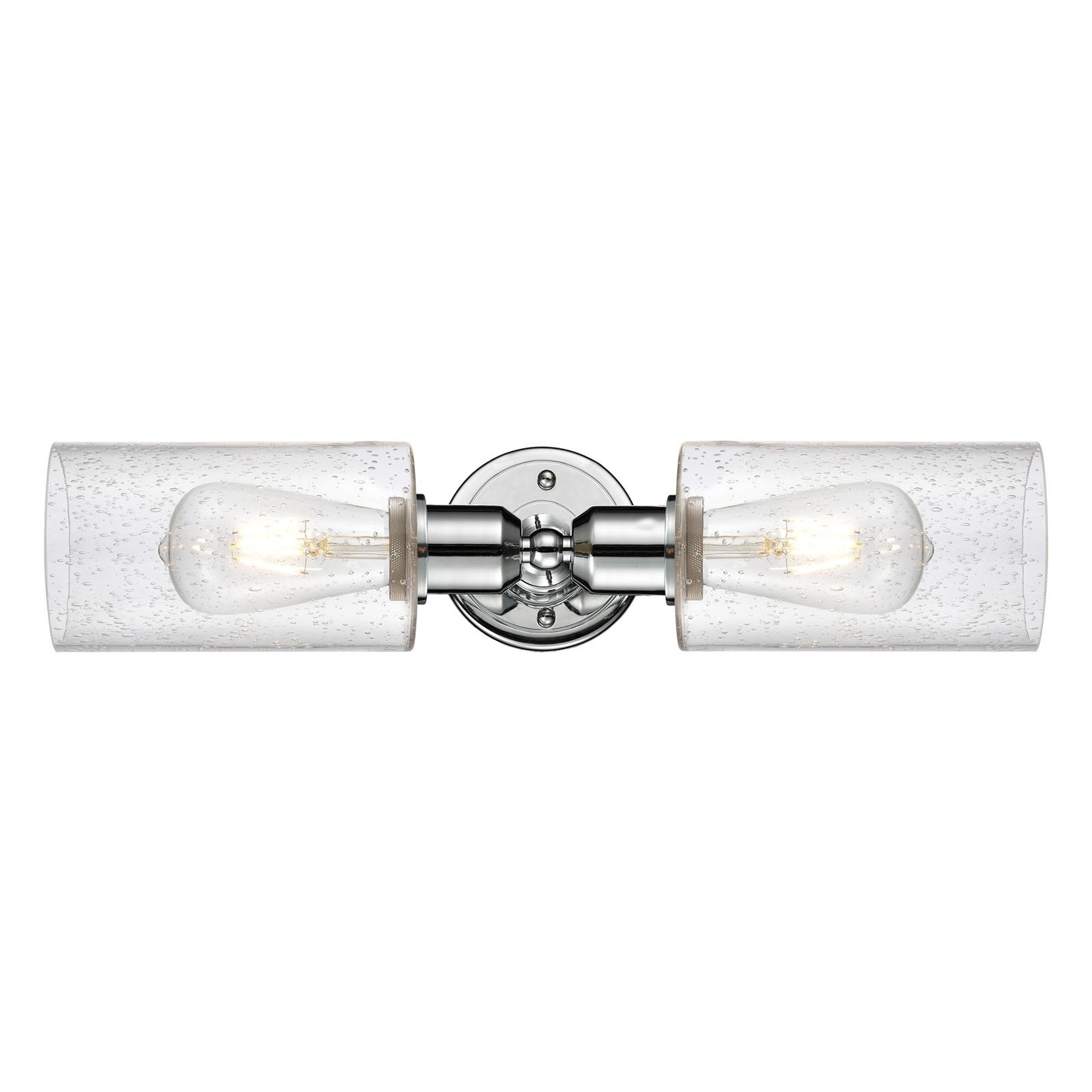 Innovations Clymer 17in 2-Light Linear Bath Vanity Light | Polished Chrome Steel and Seedy Glass | Bathroom Vanity | Model 900-2W-PC-G804