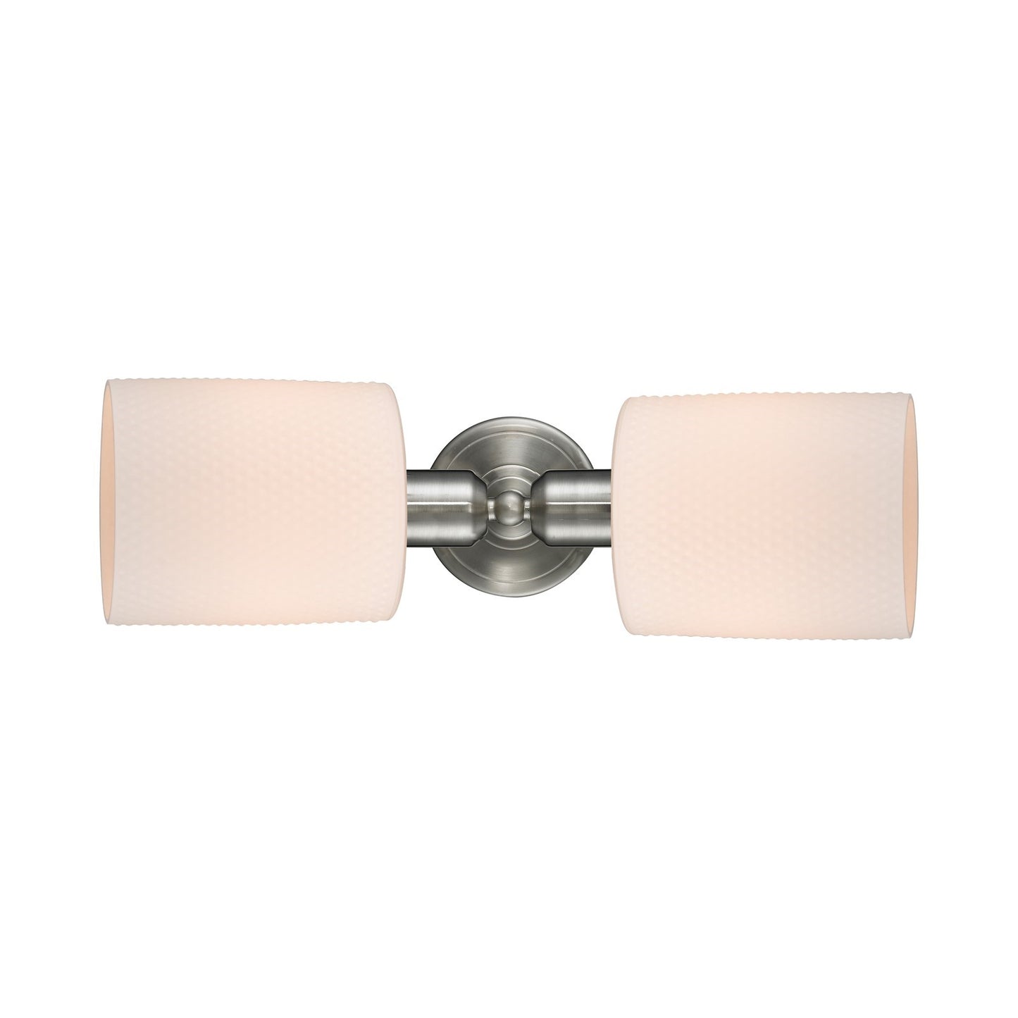 Innovations Cobbleskill 17in 2-Light Linear Bath Vanity | Industrial Brushed Satin Nickel and Matte White Glass | Bathroom Vanity & | Model 900-2W-SN-G111