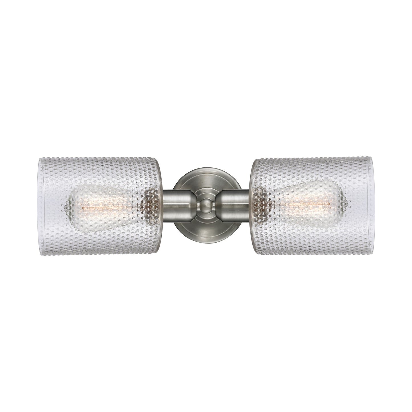 Innovations Cobbleskill 17in 2-Light Linear Bath Vanity | Industrial Brushed Satin Nickel and Clear Glass | Bathroom Vanity & | Model 900-2W-SN-G112