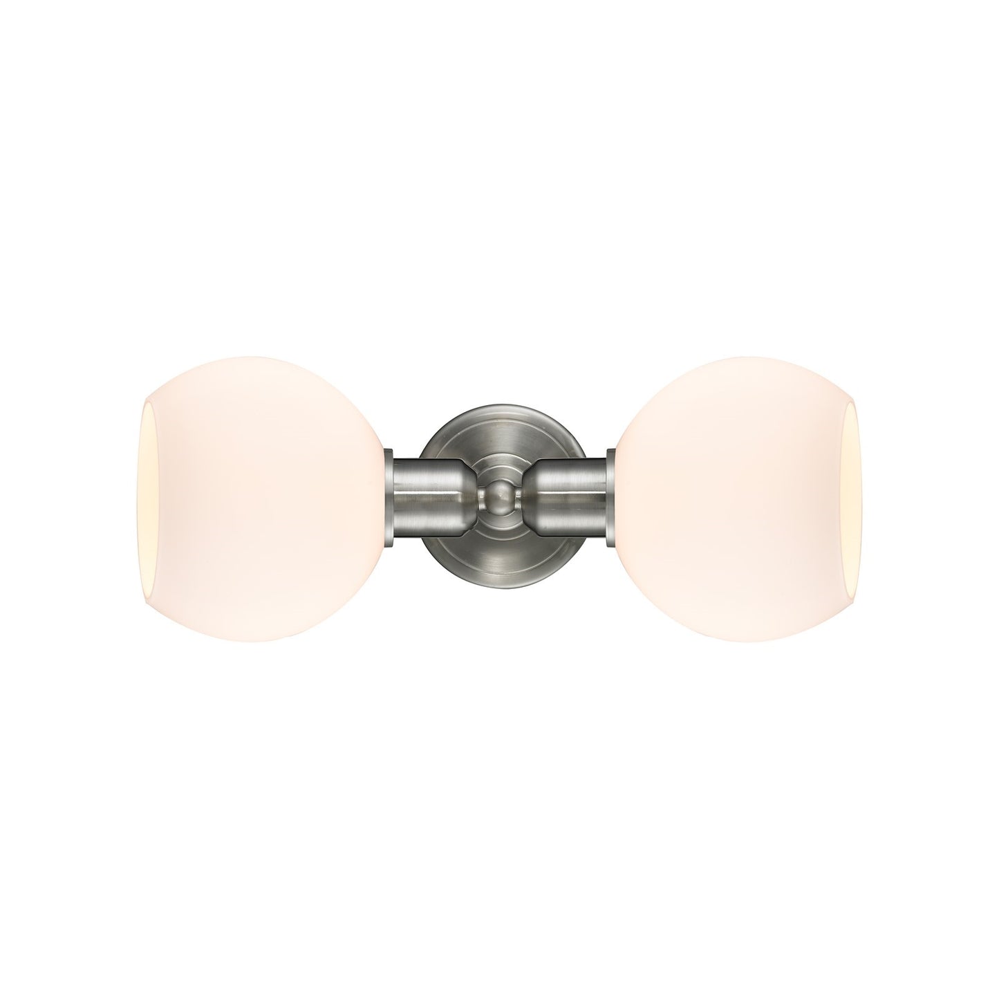 Innovations Athens 15in 2-Light Linear Bath Vanity Light | Industrial Brushed Satin Nickel and Cased Matte White Glass | Bathroom | Model 900-2W-SN-G121-6
