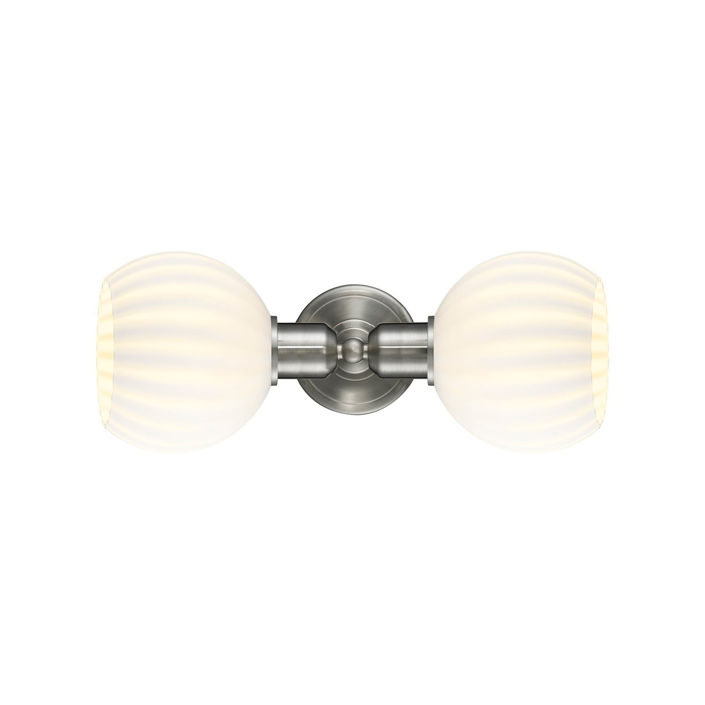 Innovations White Venetian 15.25in 2-Light Linear Bath Vanity Light | Industrial Brushed Satin Nickel and White Venetian Glass | Model 900-2W-SN-G1217-6WV