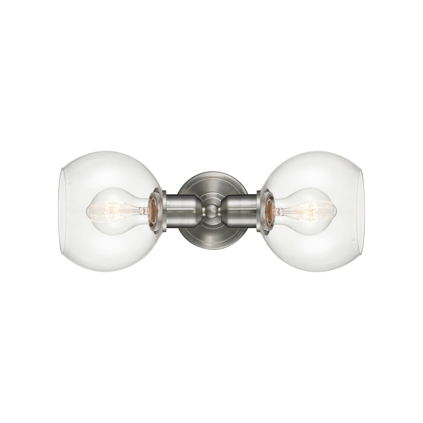Innovations Athens 15in 2-Light Bath Vanity | Industrial Brushed Satin Nickel and Clear Glass | Bathroom Vanity | 15 x 5.88 in | Model 900-2W-SN-G122-6