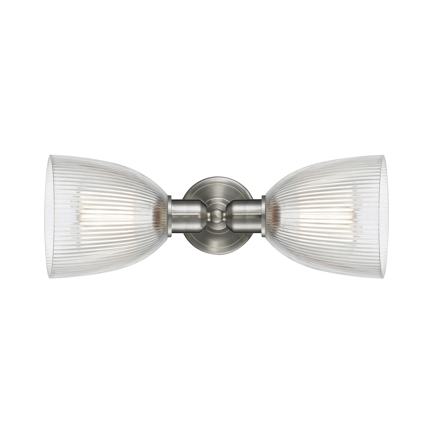 Innovations Castile 17in 2-Light Linear Bath Vanity Light | Industrial Brushed Satin Nickel and Clear Glass | Bathroom Vanity | Model 900-2W-SN-G382
