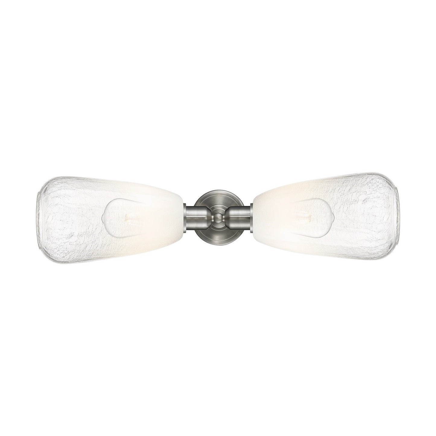 Innovations Brookhaven Almond 25in 2-Light Linear Bath Vanity Light | Industrial Brushed Satin Nickel and Opal Glass | Bathroom | Model 900-2W-SN-G480-6OP