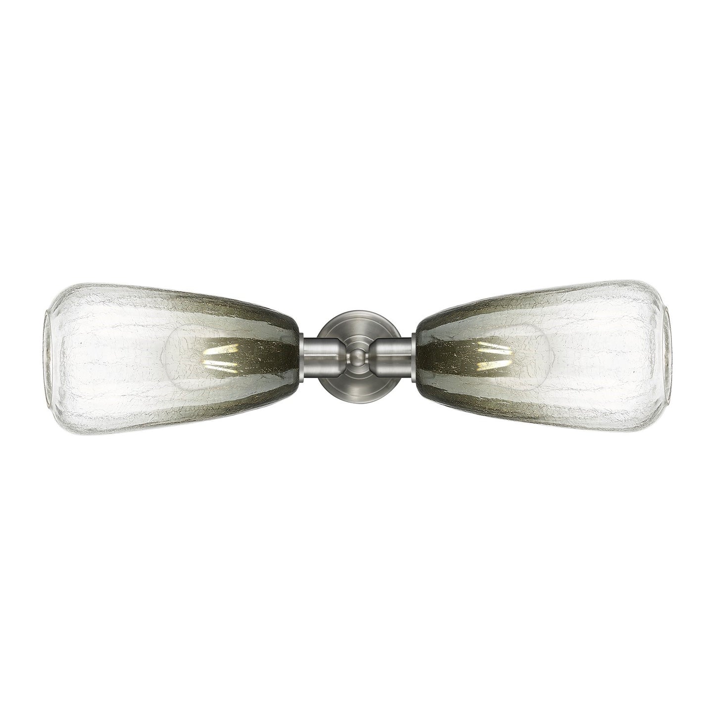Innovations Brookhaven Almond 25in 2-Light Linear Bath Vanity Light | Industrial Brushed Satin Nickel and Slate Glass | Model 900-2W-SN-G480-6SL