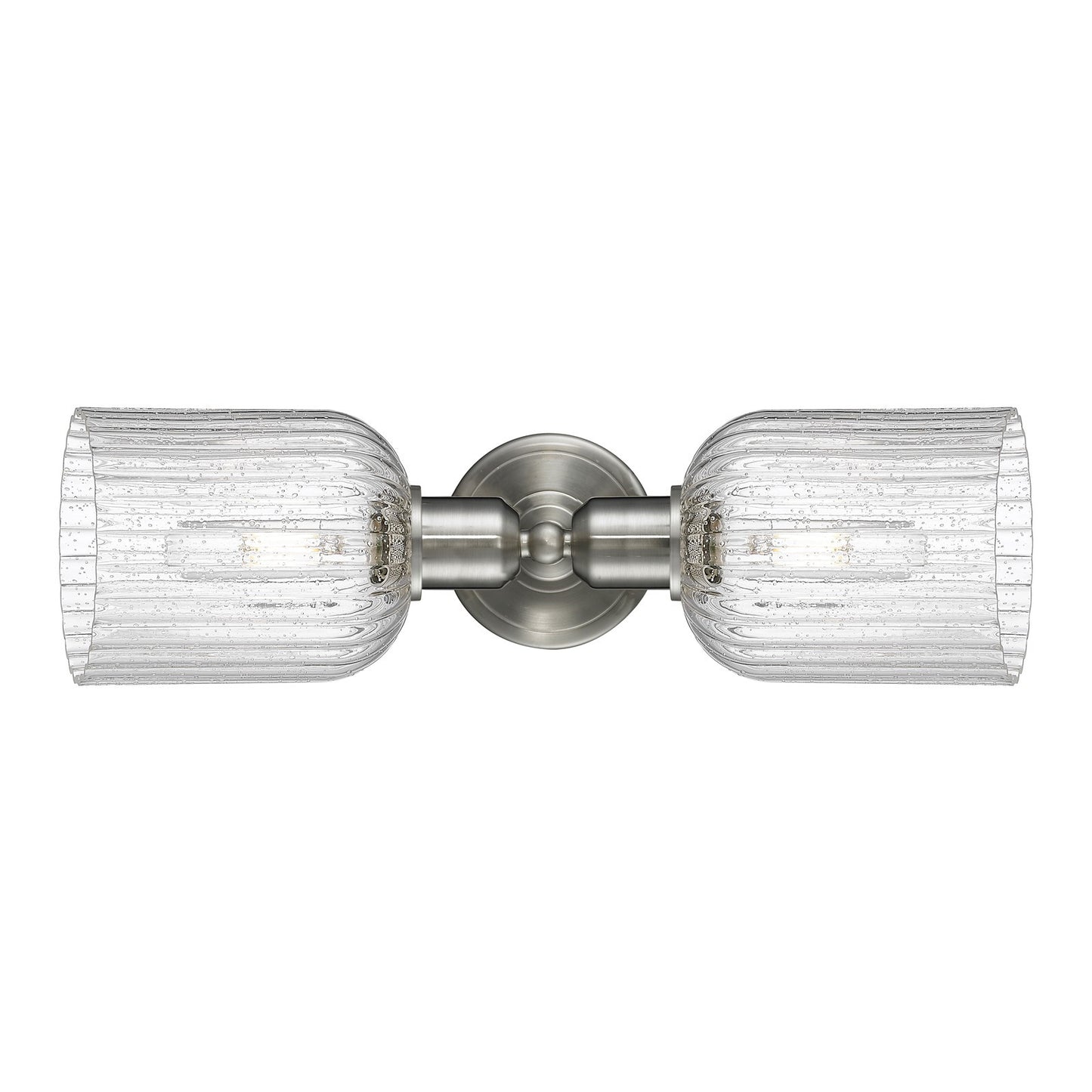 Innovations Bridal Veil 17in 2-Light Vanity Light | Industrial Brushed Satin Nickel and Seedy Ribbed Glass | Bathroom Vanity | Model 900-2W-SN-G559-5SDY