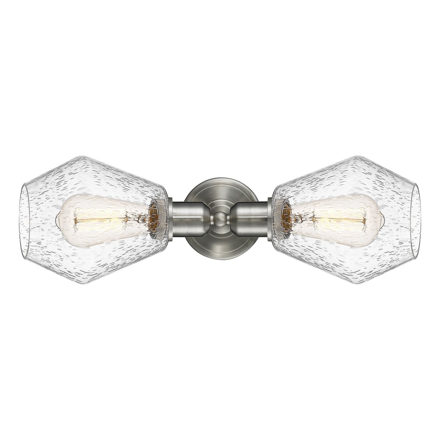 Innovations Cindyrella 18in 2-Light Linear Bath Vanity Light | Industrial Brushed Satin Nickel and Seedy Glass | Bathroom Vanity | Model 900-2W-SN-G654-6