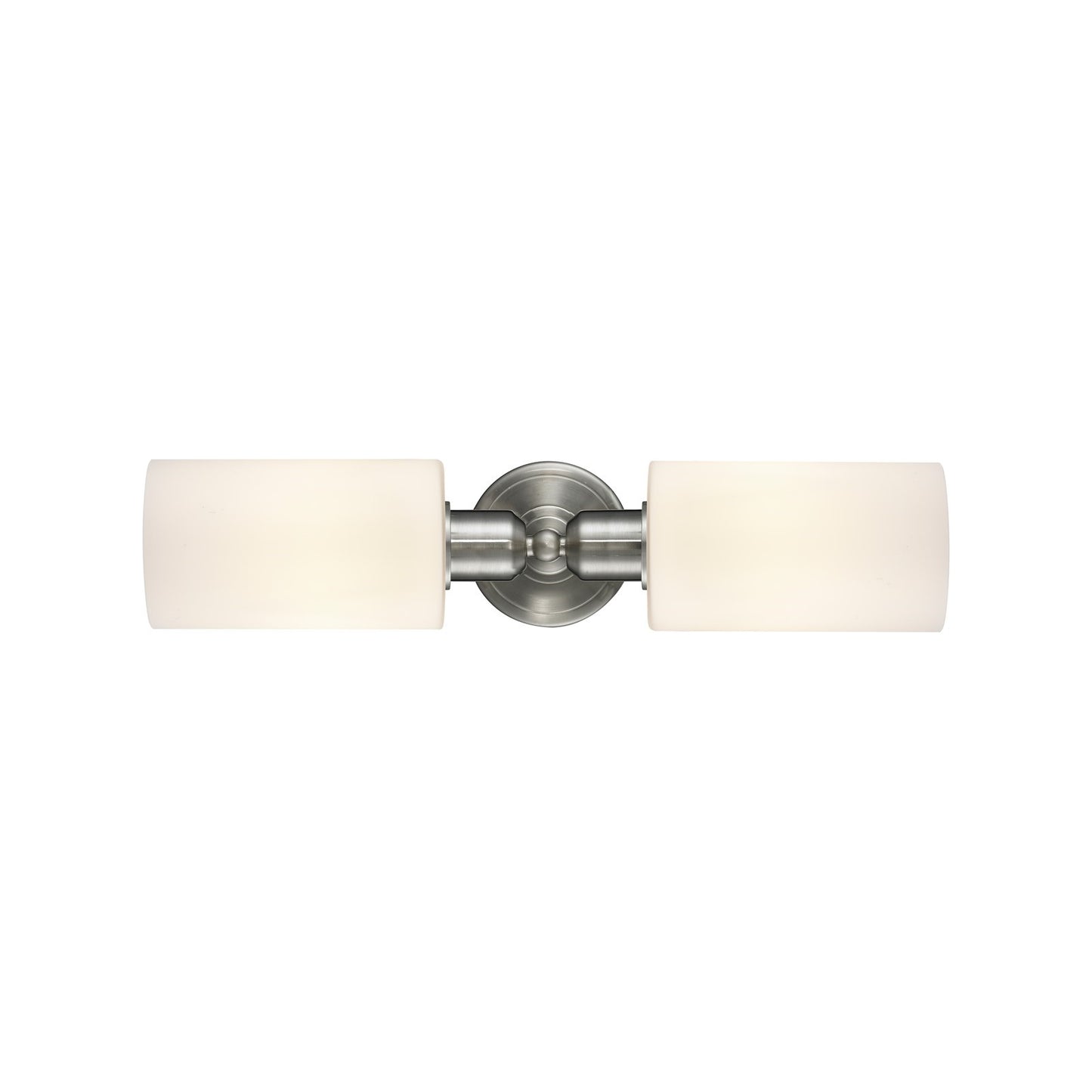 Innovations Clymer 17in 2-Light Linear Bath Vanity Light | Industrial Brushed Satin Nickel and Matte White Glass | Bathroom Vanity | Model 900-2W-SN-G801