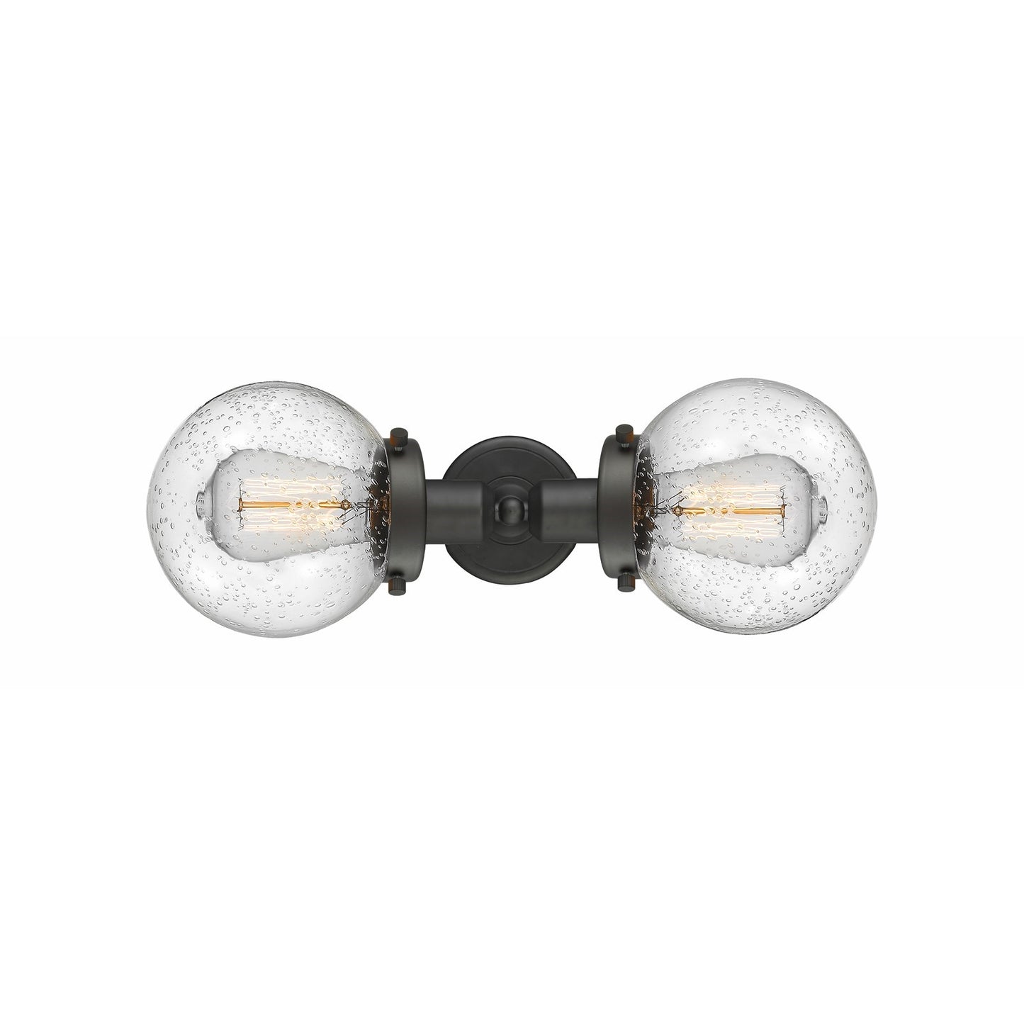 Innovations Beacon 14in 2-Light Bath Vanity Light | Industrial Oil Rubbed Bronze and Seedy Glass | Bathroom Vanity | Model 900H-2W-OB-G204-6