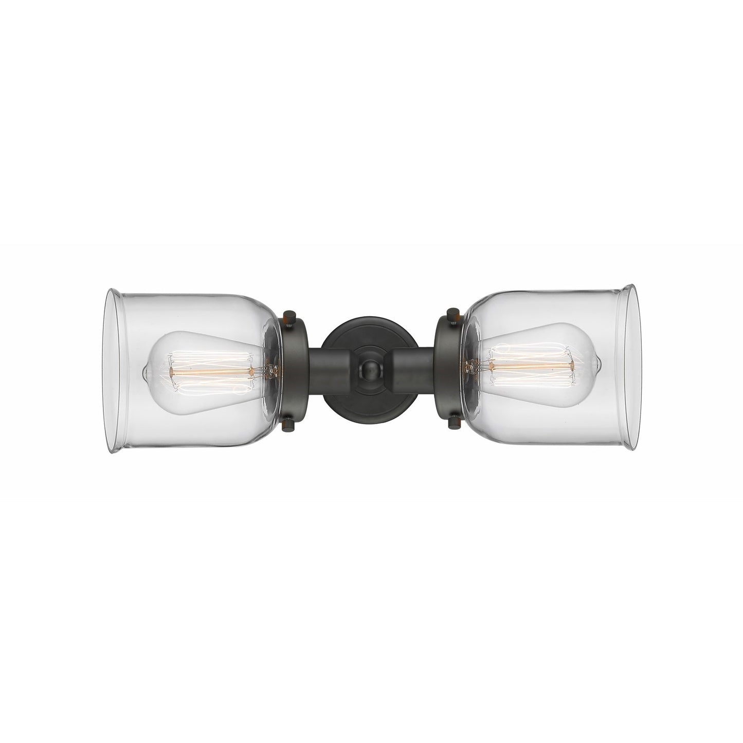 Innovations Bell 19in 2-Light Bath Vanity Light | Oil Rubbed Bronze Steel and Clear Glass | Bathroom Vanity & Powder Room | Model 900H-2W-OB-G52
