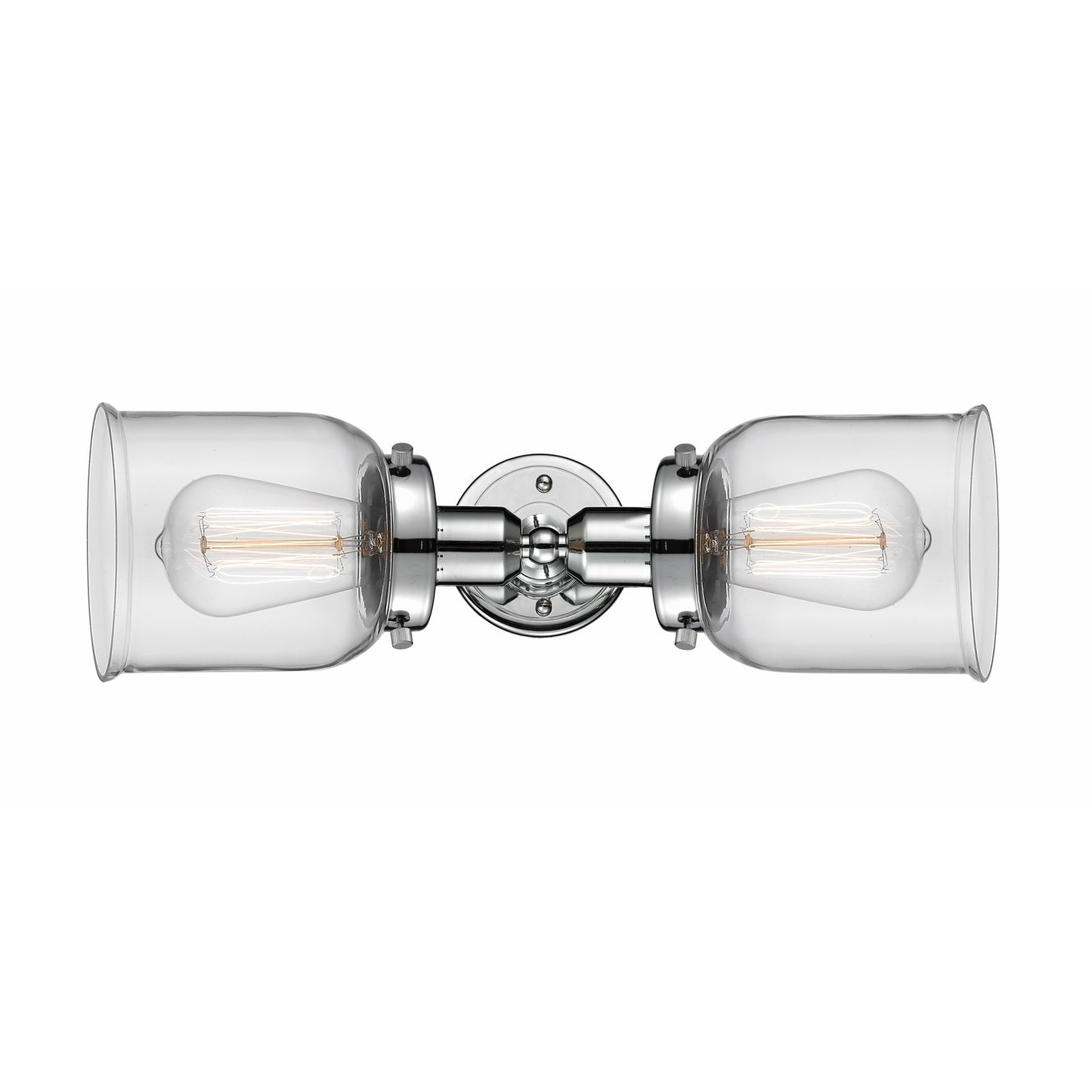 Innovations Bell 18.5in 2-Light Bath Vanity Light | Industrial Polished Chrome and Clear Glass | Bathroom Vanity | 18.5 x 5 in | Model 900H-2W-PC-G52