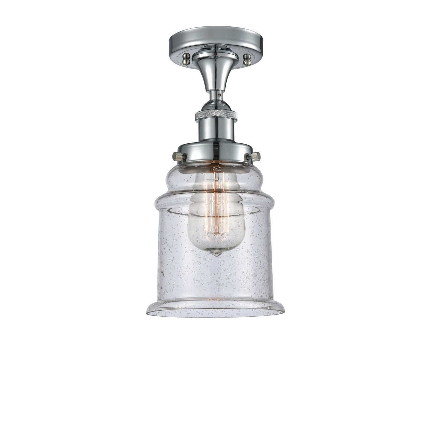 Innovations Canton 6in 1-Light Semi-Flush Mount | Modern Transitional Polished Chrome and Seedy Glass | Entryway & Hallway | Model 916-1C-PC-G184