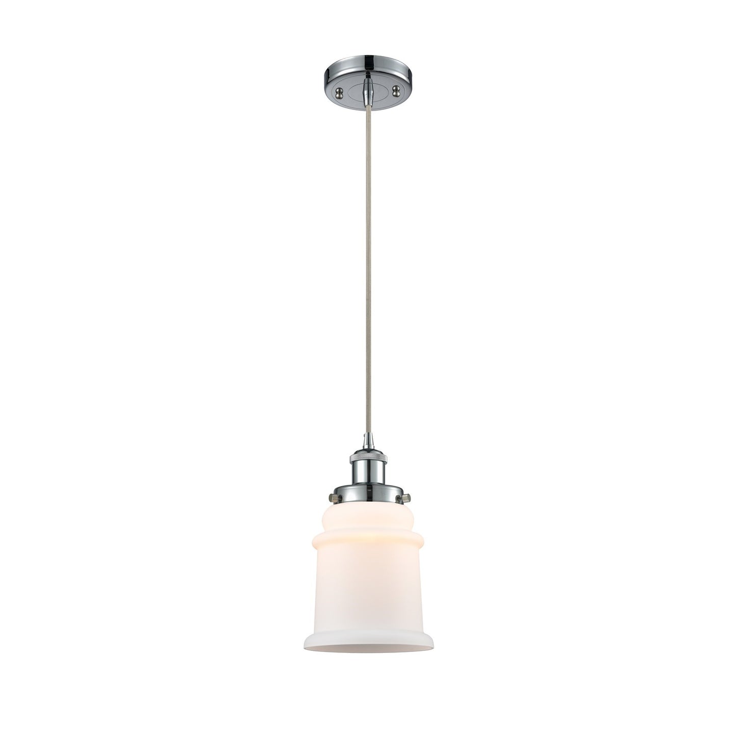 Innovations Canton 6in 1-Light Mini Pendant | Modern Transitional Polished Chrome and Matte White Frosted Glass | Kitchen Island & | Model 916-1P-PC-G181
