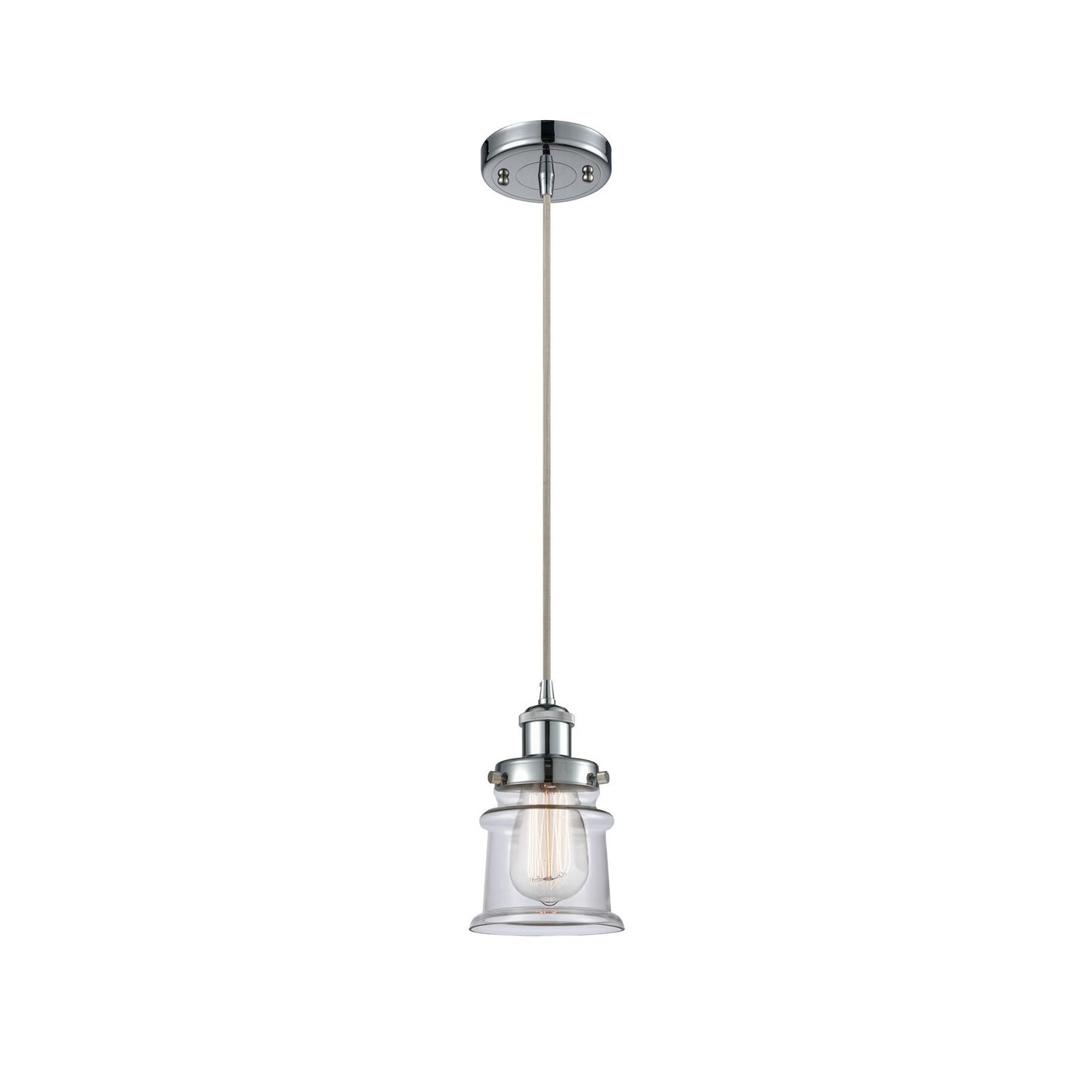 Innovations Canton 5.25in 1-Light Mini Pendant | Modern Contempo Polished Chrome and Clear Glass | Kitchen Island & Dining Room | Model 916-1P-PC-G182S
