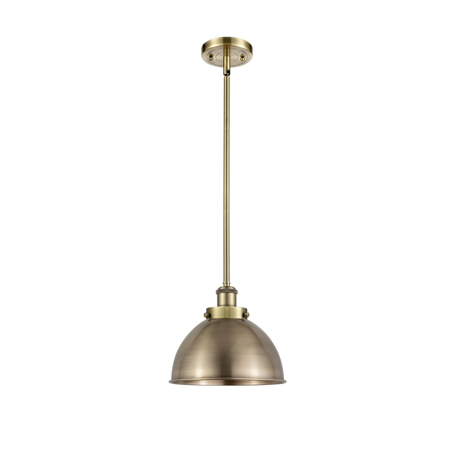 Innovations Derby 10in 1-Light Pendant | Industrial Antique Brass Steel and Metal Shade | Kitchen Island & Dining Room | Model 916-1S-AB-MFD-10-AB