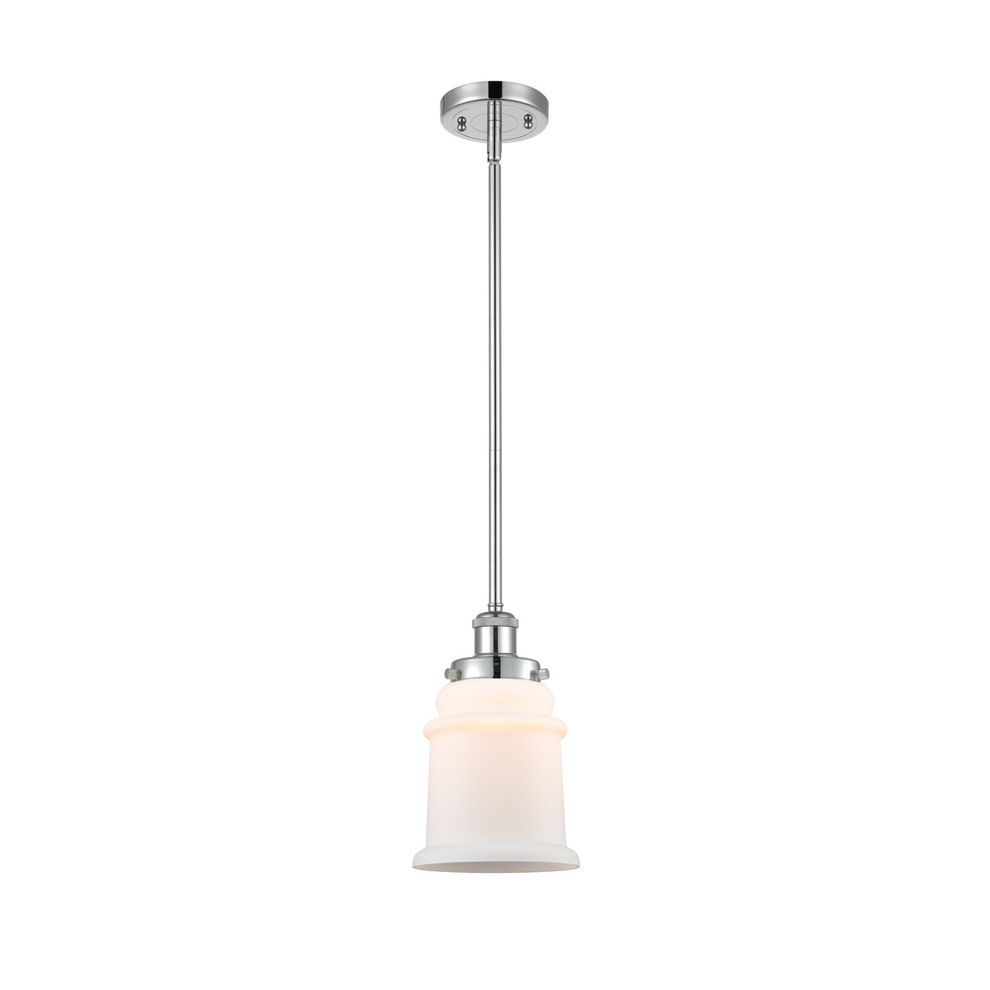 Innovations Canton 6in 1-Light Mini Pendant | Modern Contempo Polished Chrome and Matte White Frosted Glass | Kitchen Island & | Model 916-1S-PC-G181