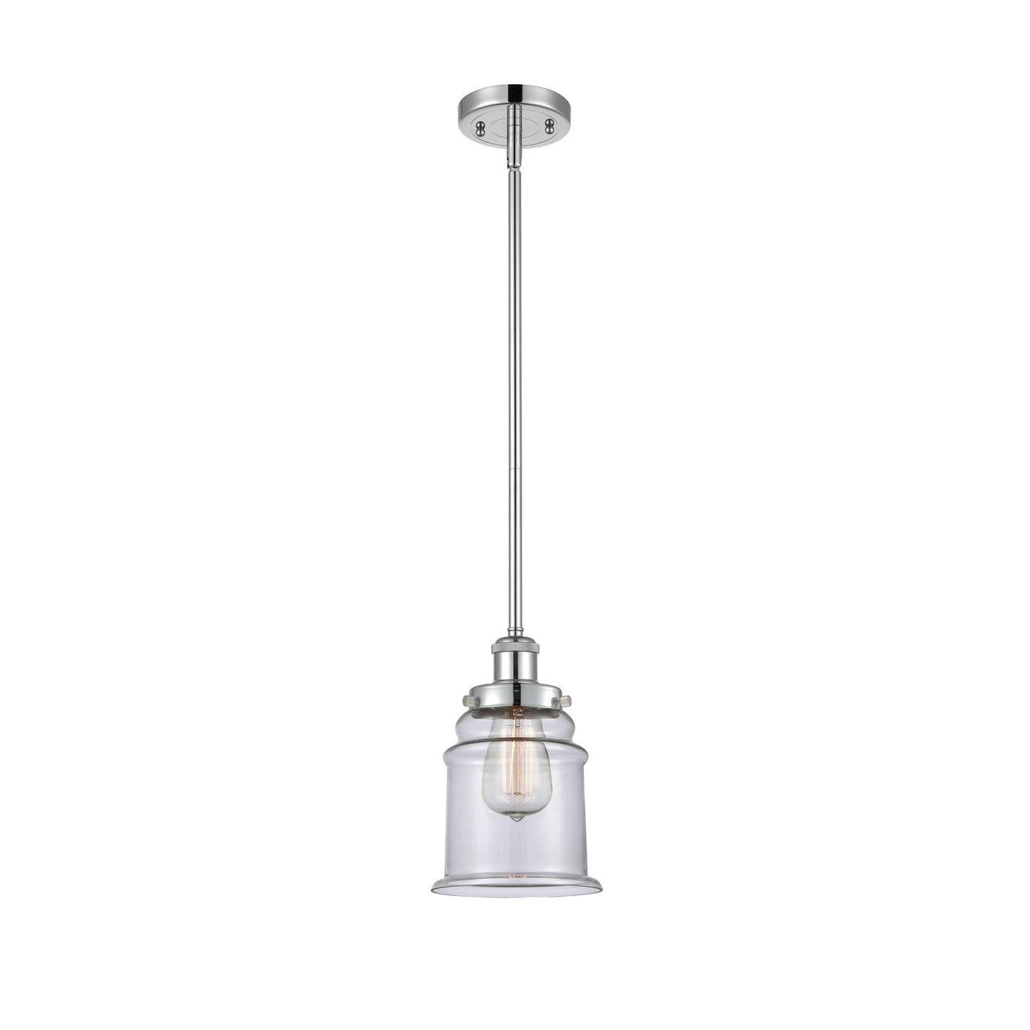 Innovations Canton 6in 1-Light Mini Pendant | Modern Contempo Polished Chrome and Clear Glass | Kitchen Island & Dining Room | Model 916-1S-PC-G182