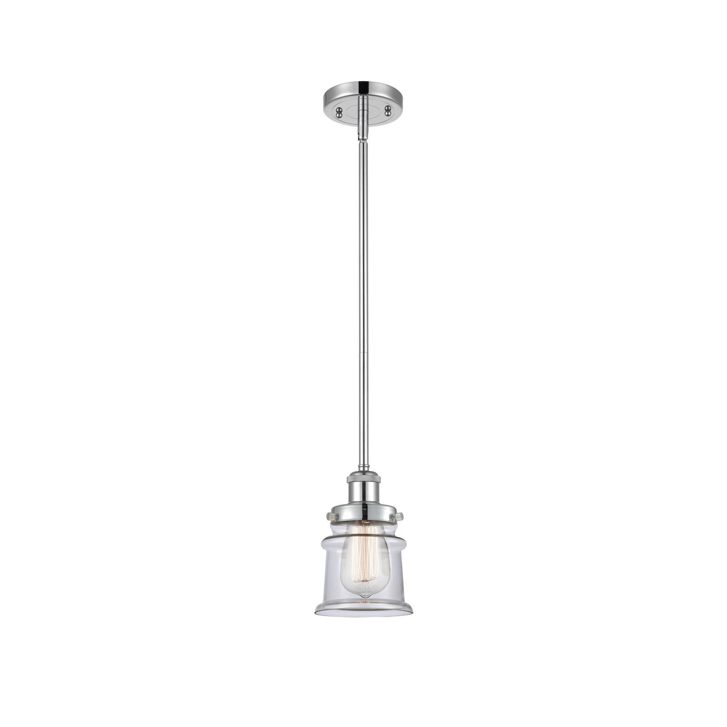 Innovations Canton 5.25in 1-Light Mini Pendant | Modern Transitional Polished Chrome and Clear Glass | Kitchen Island & Dining | Model 916-1S-PC-G182S