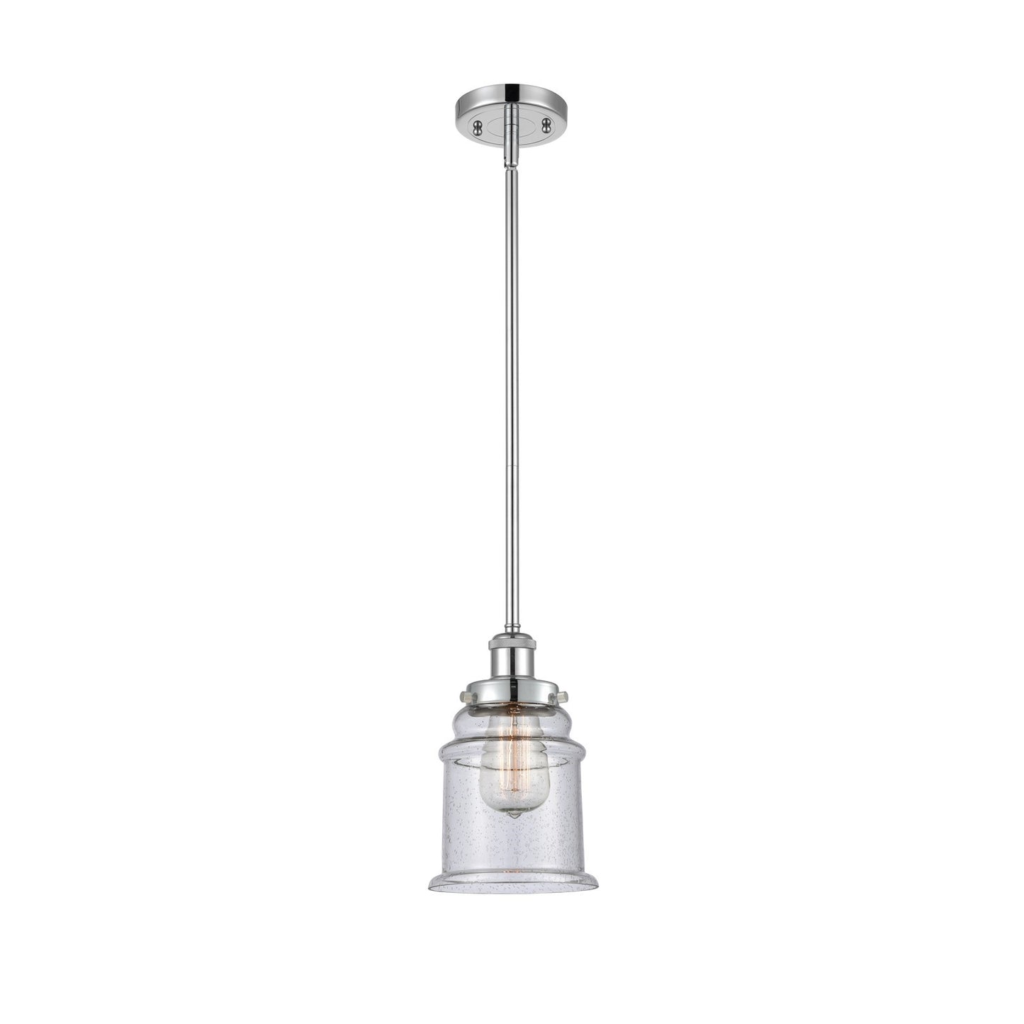 Innovations Canton 6in 1-Light Mini Pendant | Modern Transitional Polished Chrome and Seedy Glass | Kitchen Island & Dining Room | Model 916-1S-PC-G184