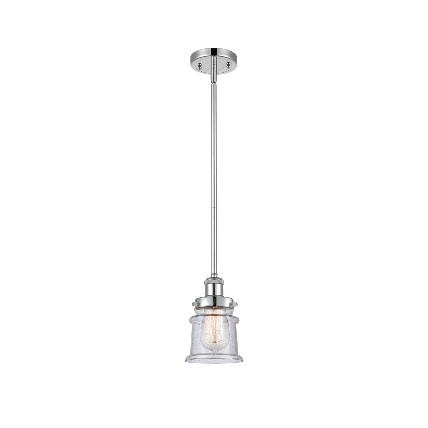 Innovations Canton 5.25in 1-Light Mini Pendant | Modern Transitional Polished Chrome and Seedy Glass | Kitchen Island & Dining | Model 916-1S-PC-G184S