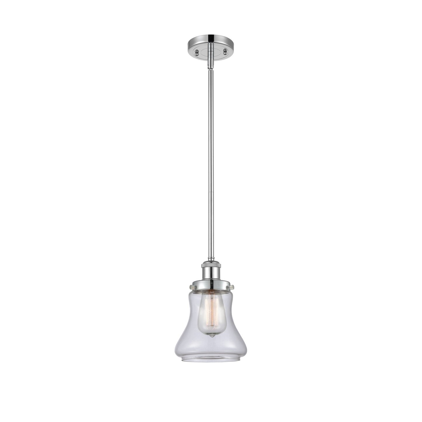 Innovations Bellmont 6.125in 1-Light Mini Pendant | Modern Transitional Polished Chrome and Clear Glass | Kitchen Island & Dining | Model 916-1S-PC-G192