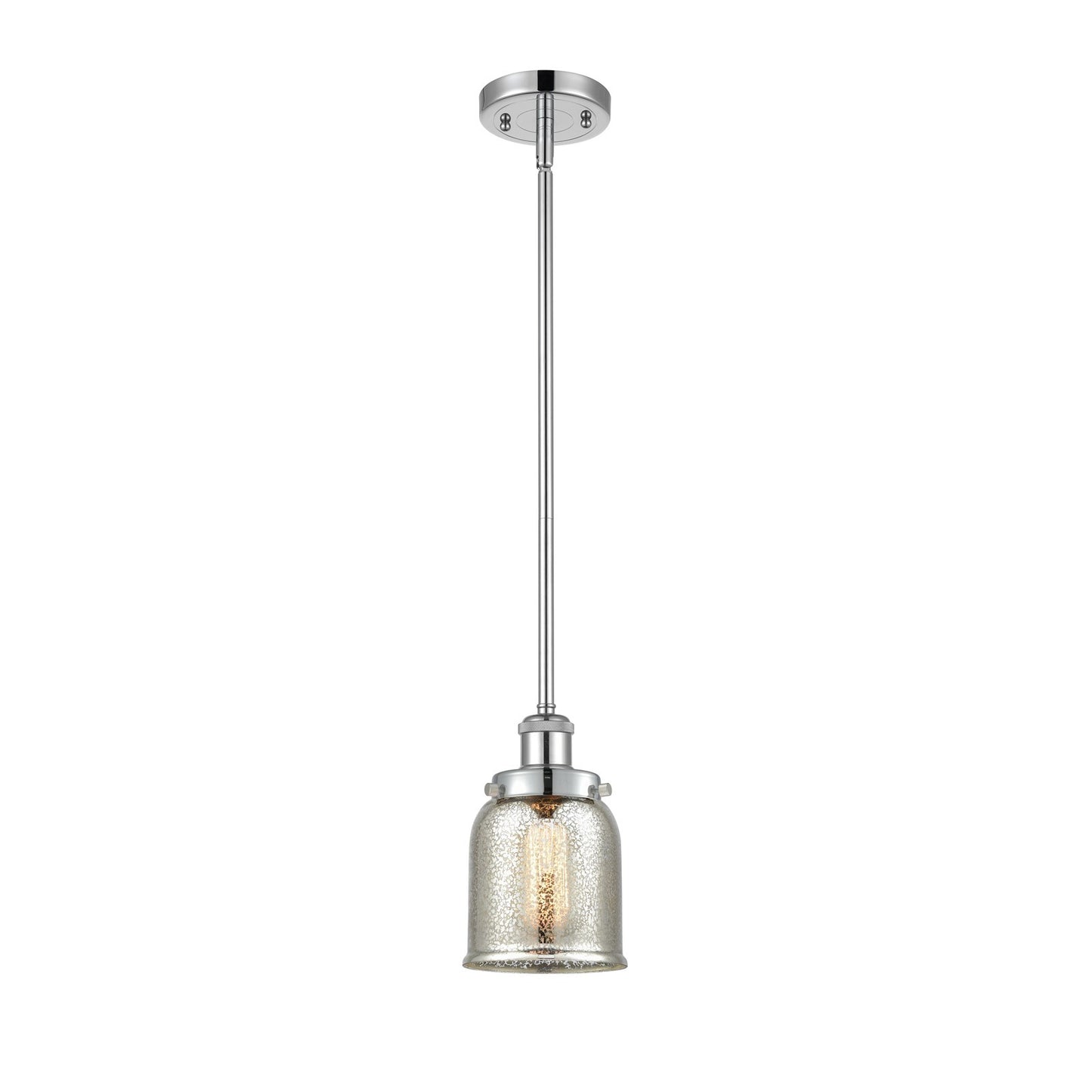 Innovations Bell 5in 1-Light LED Mini Pendant | Industrial Polished Chrome Steel and Silver Plated Mercury Glass | Kitchen | Model 916-1S-PC-G58-LED