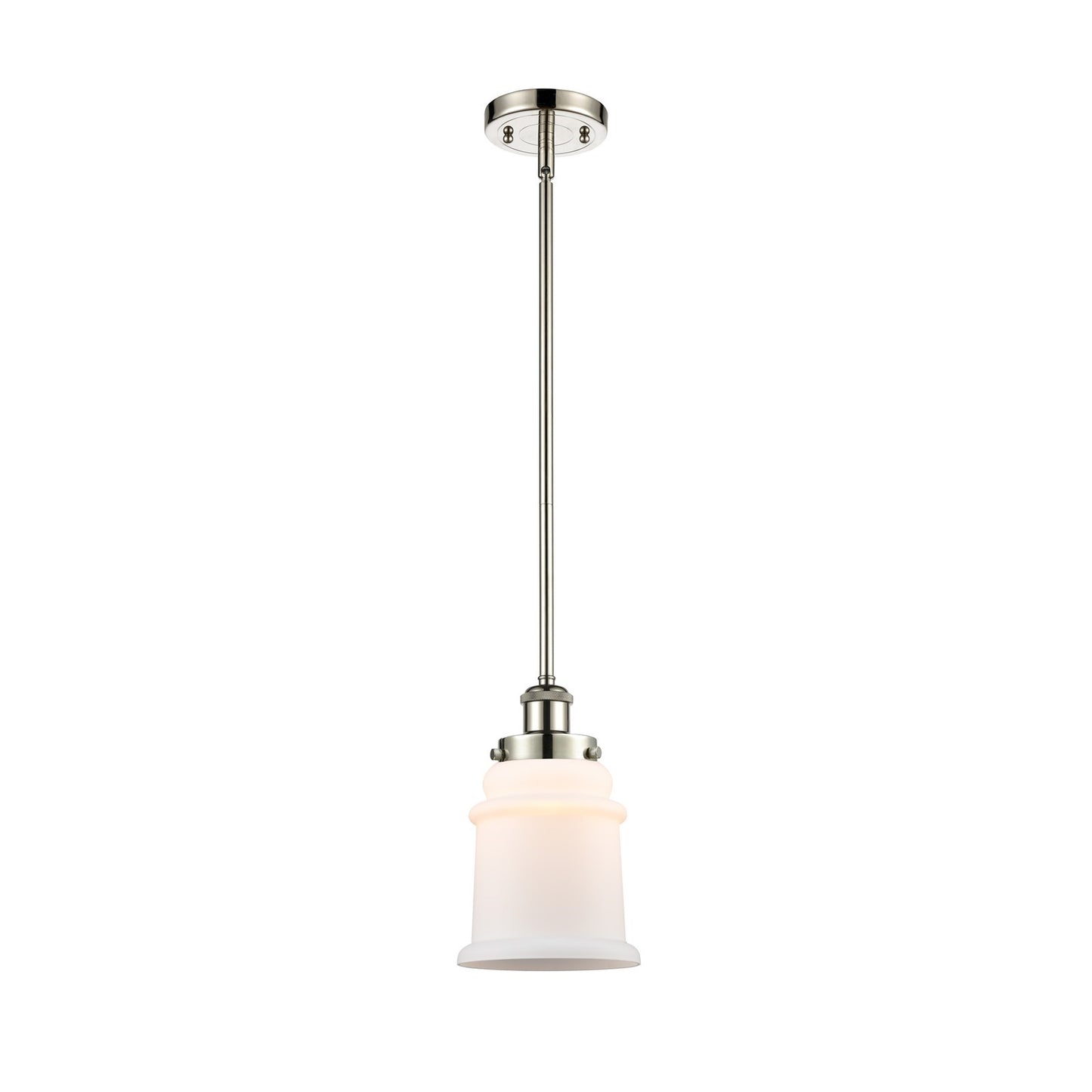 Innovations Canton 6in 1-Light Mini Pendant | Modern Contempo Polished Nickel and Matte White Frosted Glass | Kitchen Island & | Model 916-1S-PN-G181