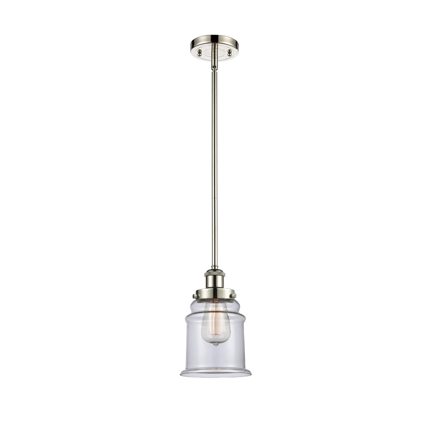 Innovations Canton 6in 1-Light Mini Pendant | Modern Contemporary Polished Nickel and Clear Glass | Kitchen Island & Dining Room | Model 916-1S-PN-G182