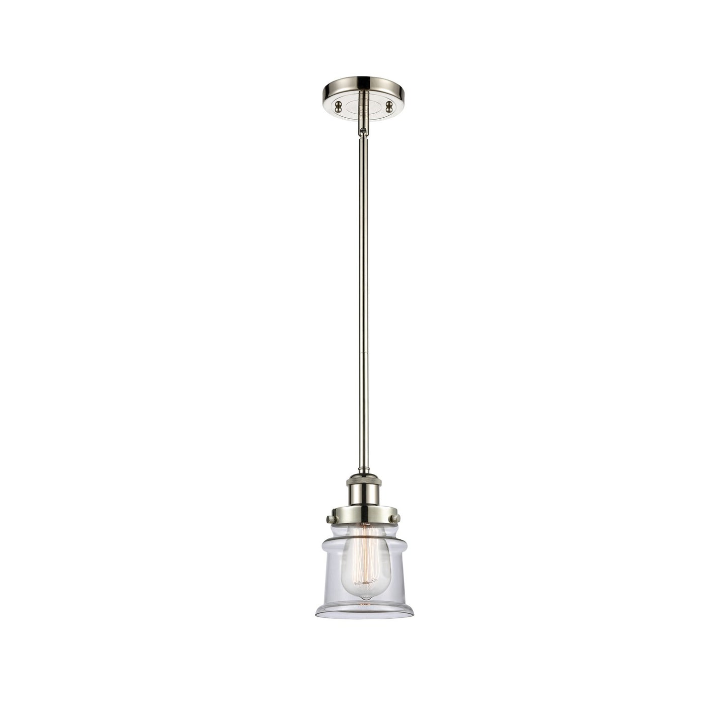 Innovations Canton 5.25in 1-Light Mini Pendant | Modern Contemporary Polished Nickel and Clear Glass | Kitchen Island & Dining | Model 916-1S-PN-G182S