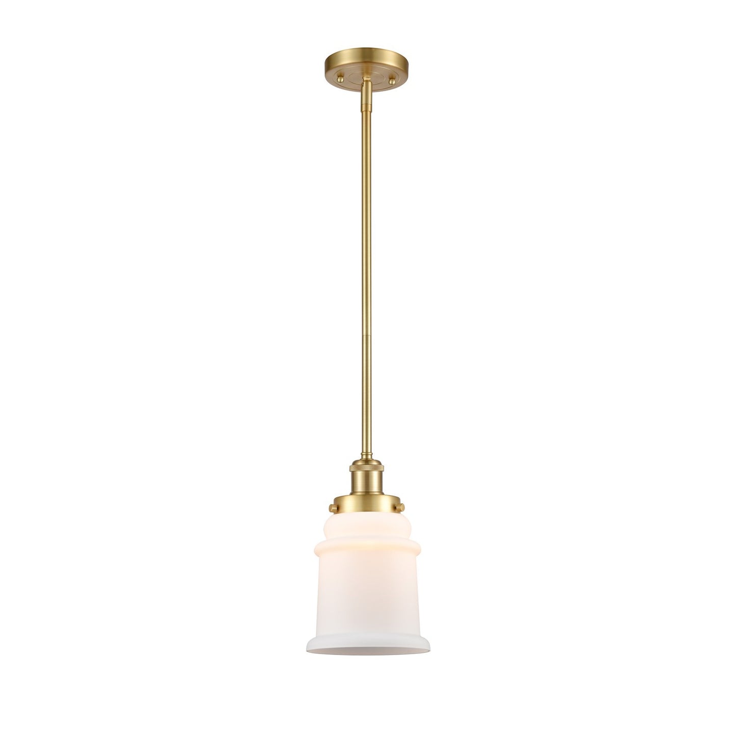 Innovations Canton 6in 1-Light Mini Pendant | Modern Satin Gold Steel and Matte White Frosted Glass | Kitchen Island & Dining Room | Model 916-1S-SG-G181