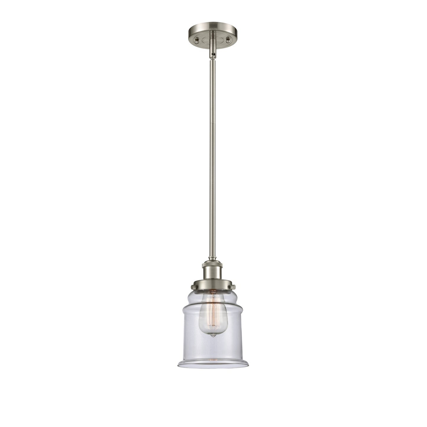 Innovations Canton 6in 1-Light Mini Pendant | Modern Brushed Satin Nickel and Clear Glass | Kitchen Island & Dining Room | Model 916-1S-SN-G182