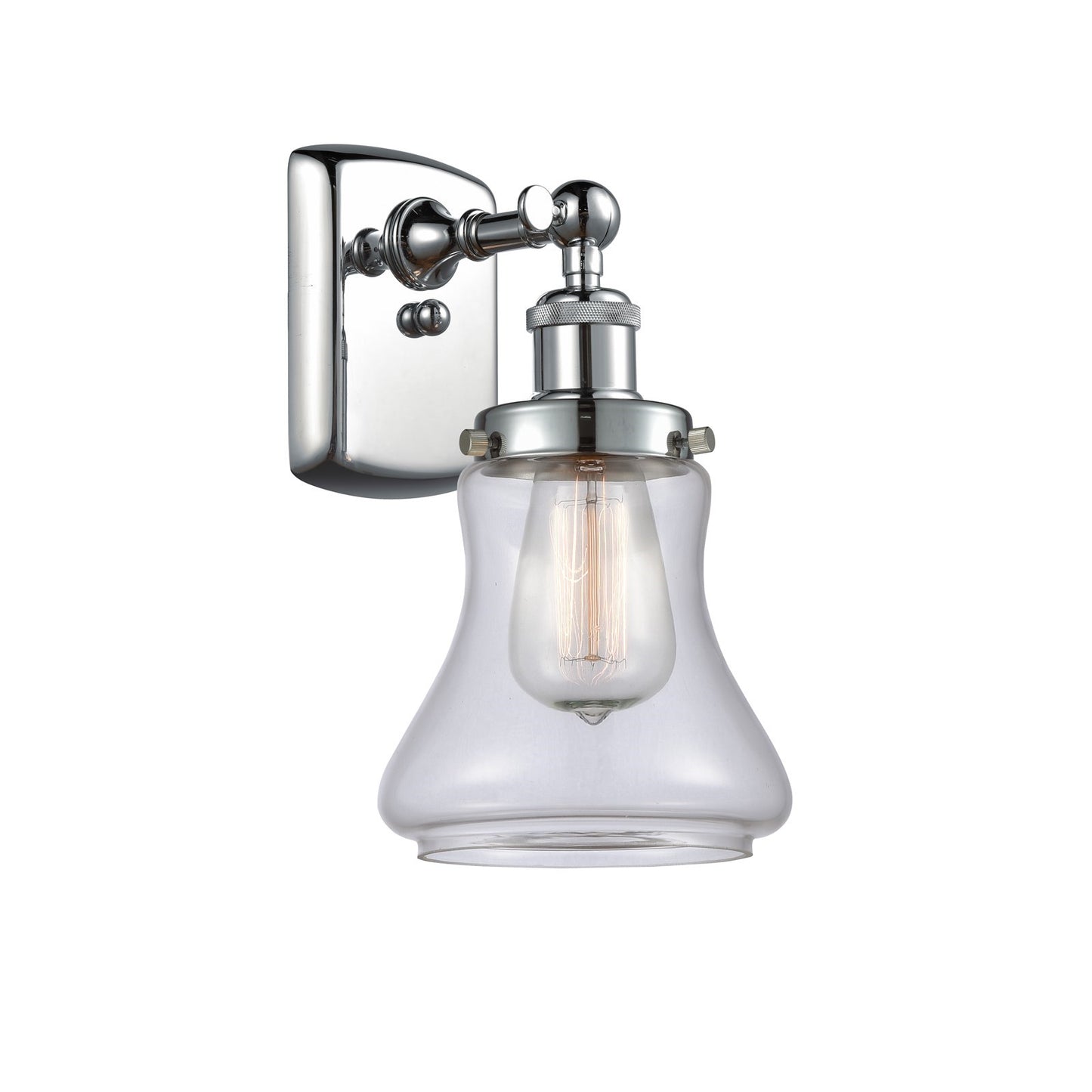 Innovations Bellmont 6.12in 1-Light Wall Sconce | Modern Transitional Polished Chrome and Clear Glass | Hallway & Bathroom Accent | Model 916-1W-PC-G192