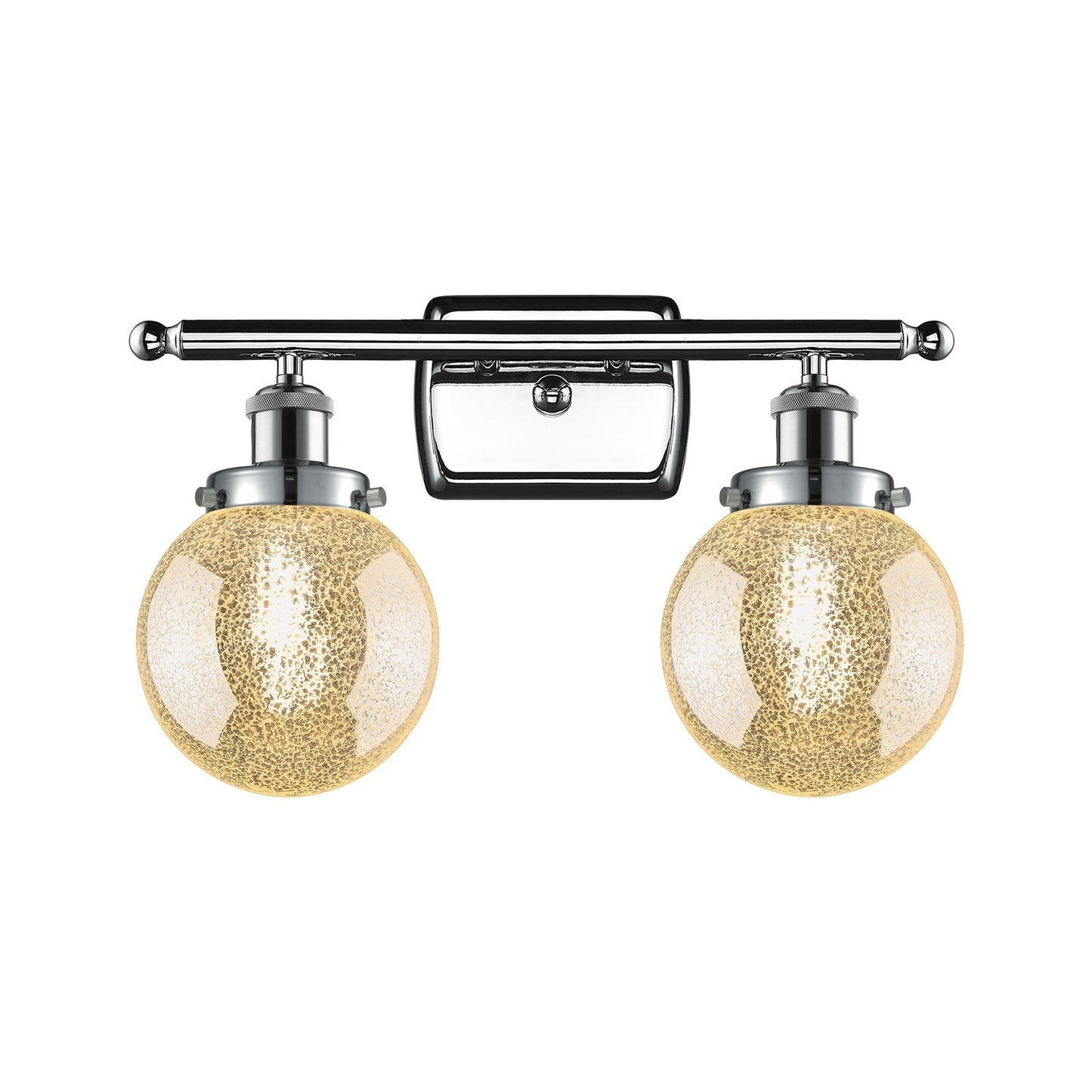 Innovations Beacon 16in 2-Light Bath Vanity | Modern Transitional Polished Chrome and Mercury Seeded Glass | Bathroom Vanity | Model 916-2W-PC-G208-6
