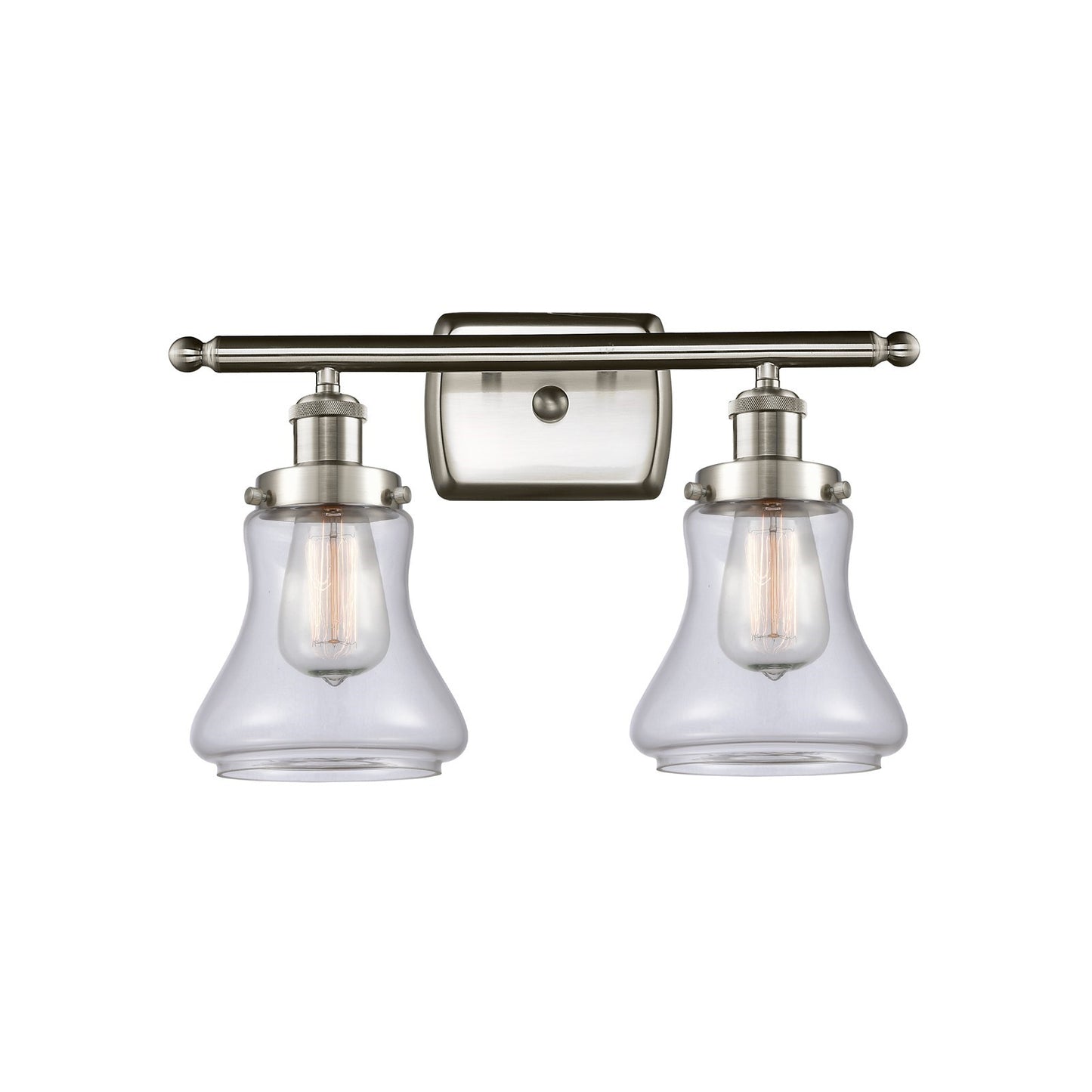 Innovations Bellmont 16in 2-Light Bath Vanity Light | Brushed Satin Nickel and Clear Glass | Bathroom Vanity | Model 916-2W-SN-G192