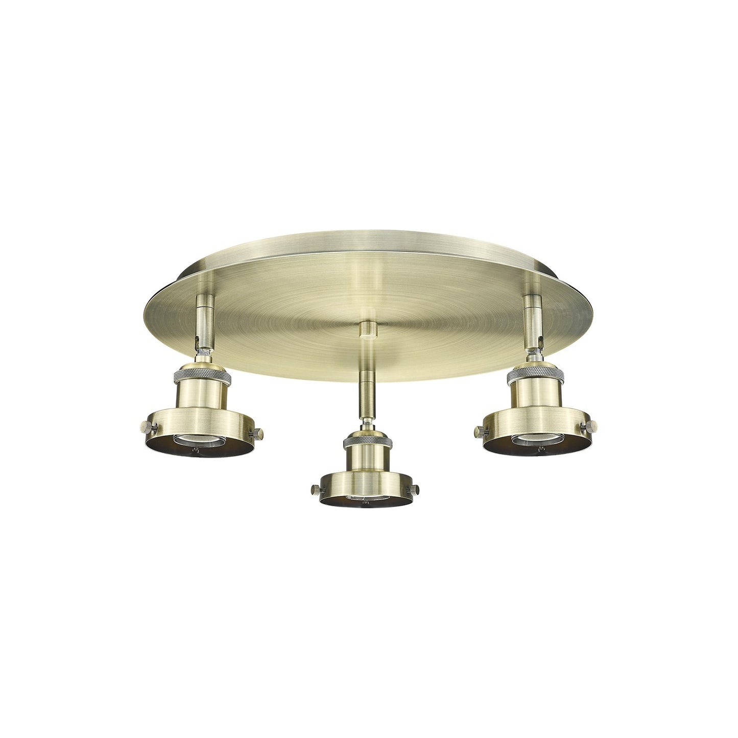 Innovations Ballston Urban 15in 3-Light Semi-Flush Mount | Industrial Antique Brass Steel and Cast Brass | Entryway & Hallway | 15 x 5 in | Model 916-3C-AB