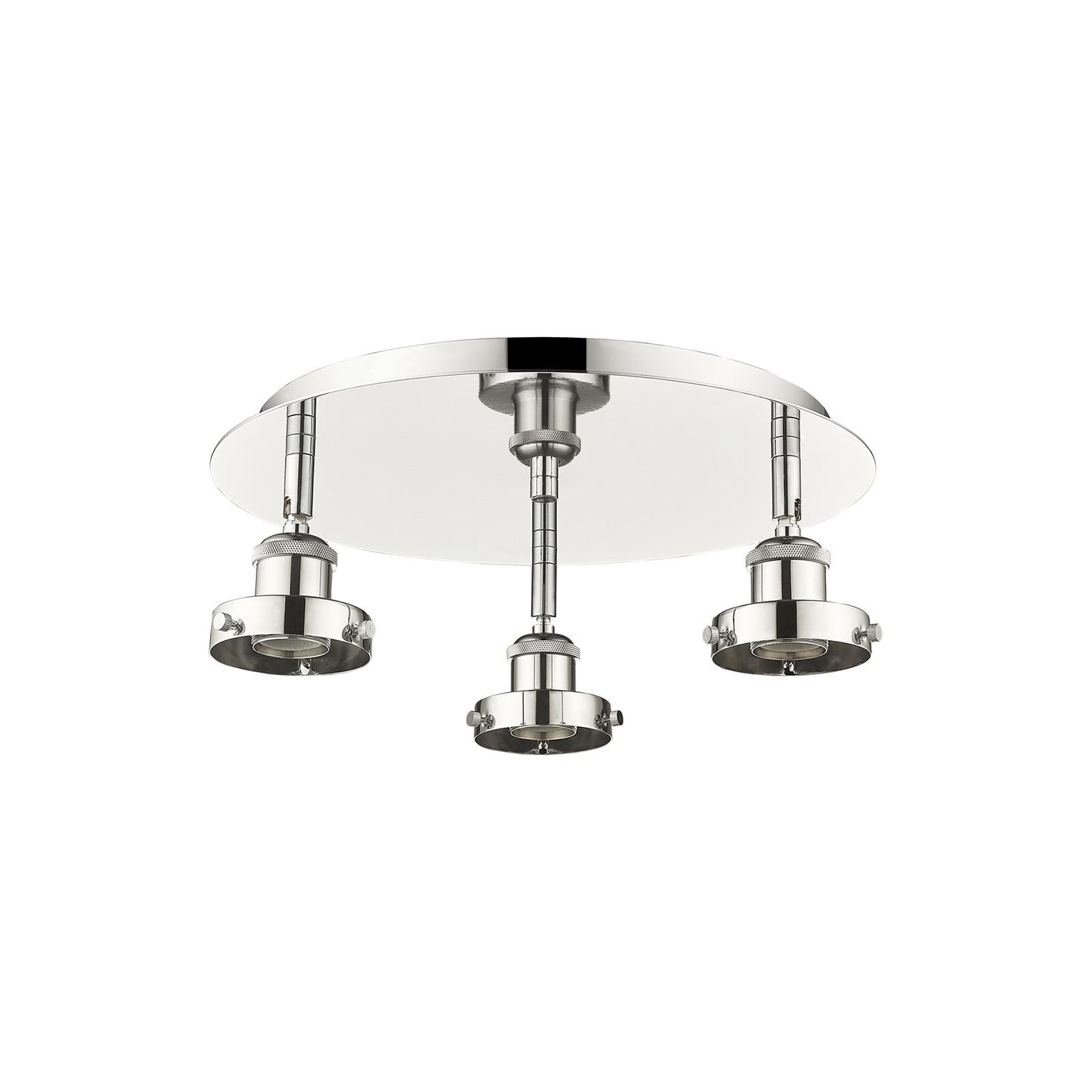 Innovations Ballston Urban 15in 3-Light Semi-Flush Mount | Industrial Polished Nickel Steel and Cast Brass | Damp-Rated Entryway & | Model 916-3C-PN