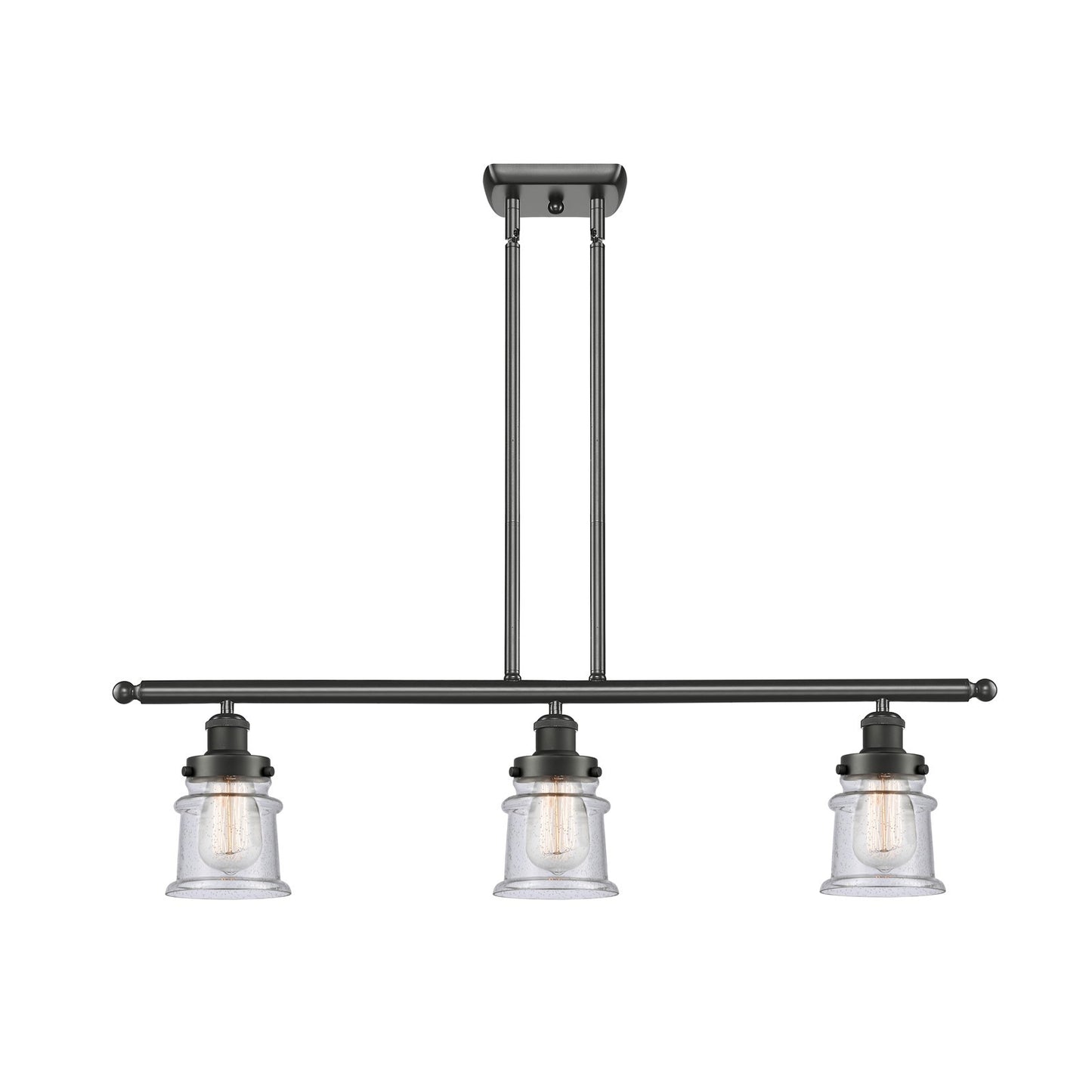 Innovations Canton 36in 3-Light Island Light | Modern Transitional Oil Rubbed Bronze Steel and Seedy Glass | Kitchen Island & | Model 916-3I-OB-G184S