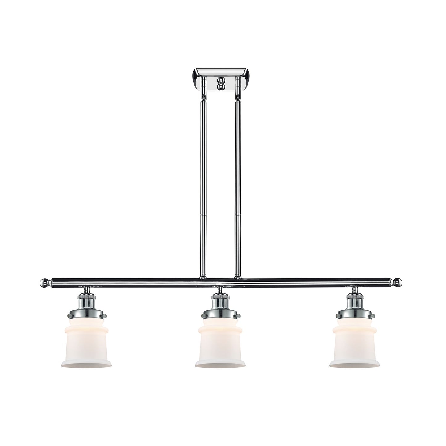 Innovations Canton 36in 3-Light Island Light | Modern Contempo Polished Chrome and Matte White Frosted Glass | Kitchen Island & | Model 916-3I-PC-G181S